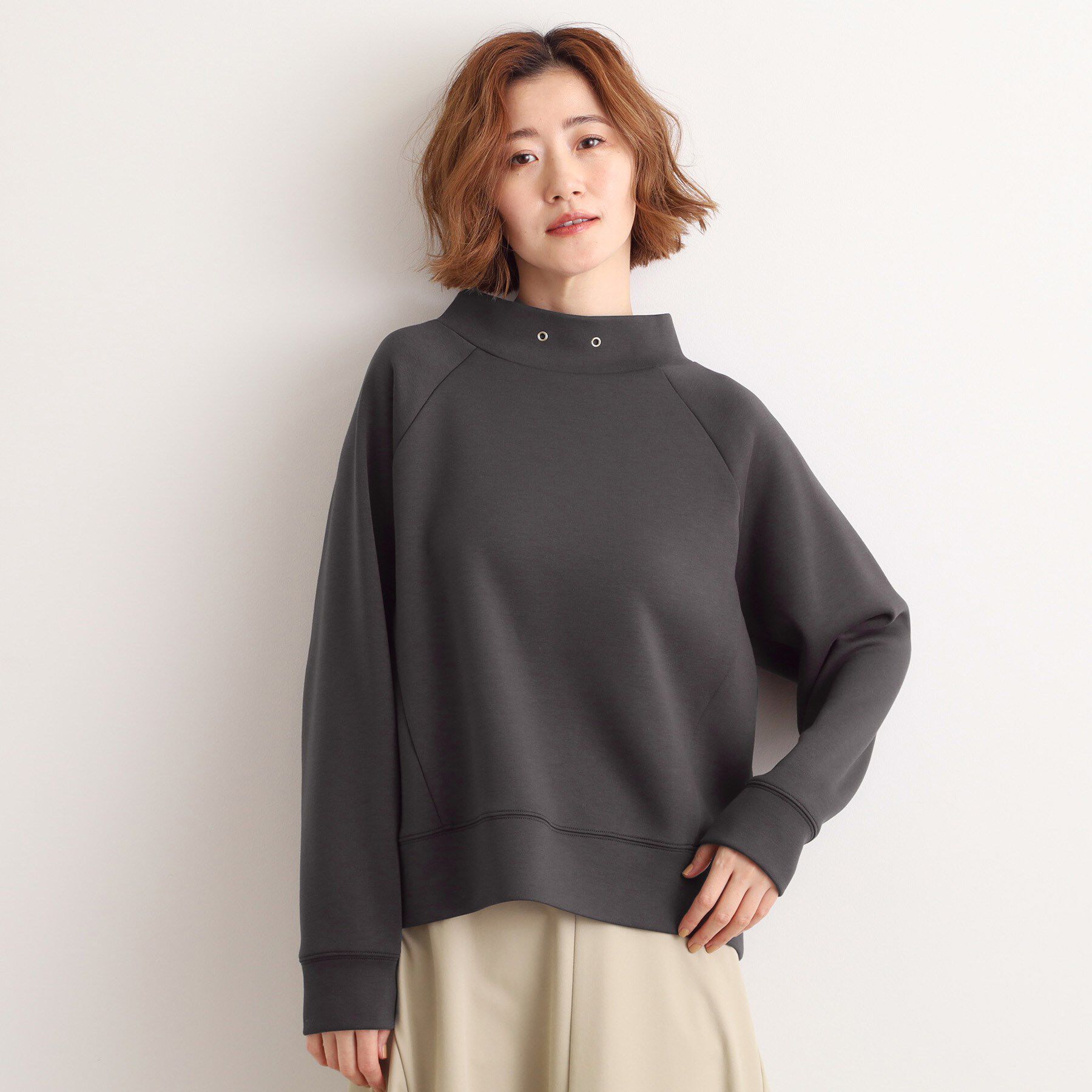 人気ファッションメンズ|【グローブ/grove】 モックネックダンボールスウェット