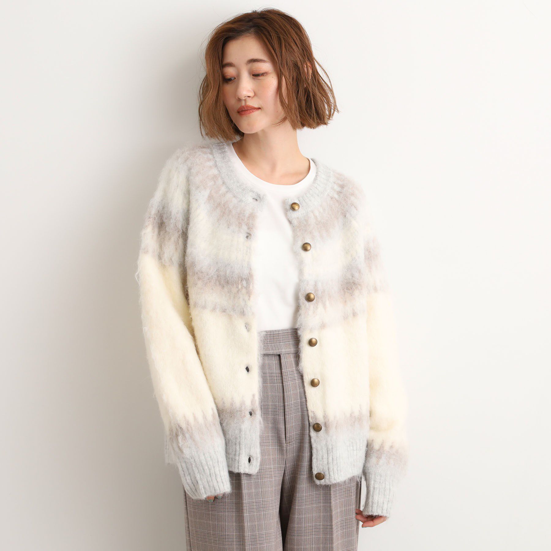 【グローブ/grove】 求心柄ジャカードニットカーディガン