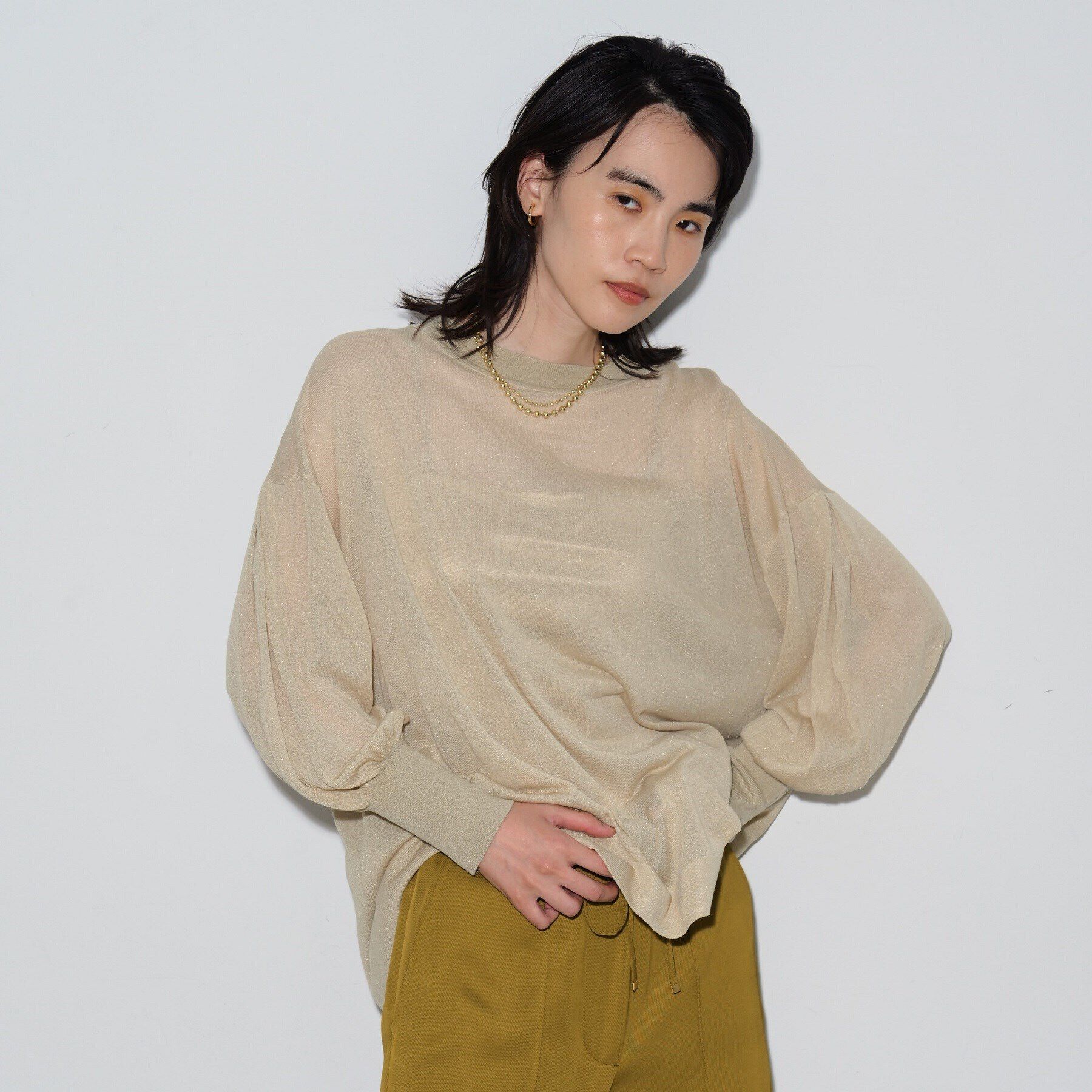 【インディヴィ/INDIVI】 シアークラウドニット