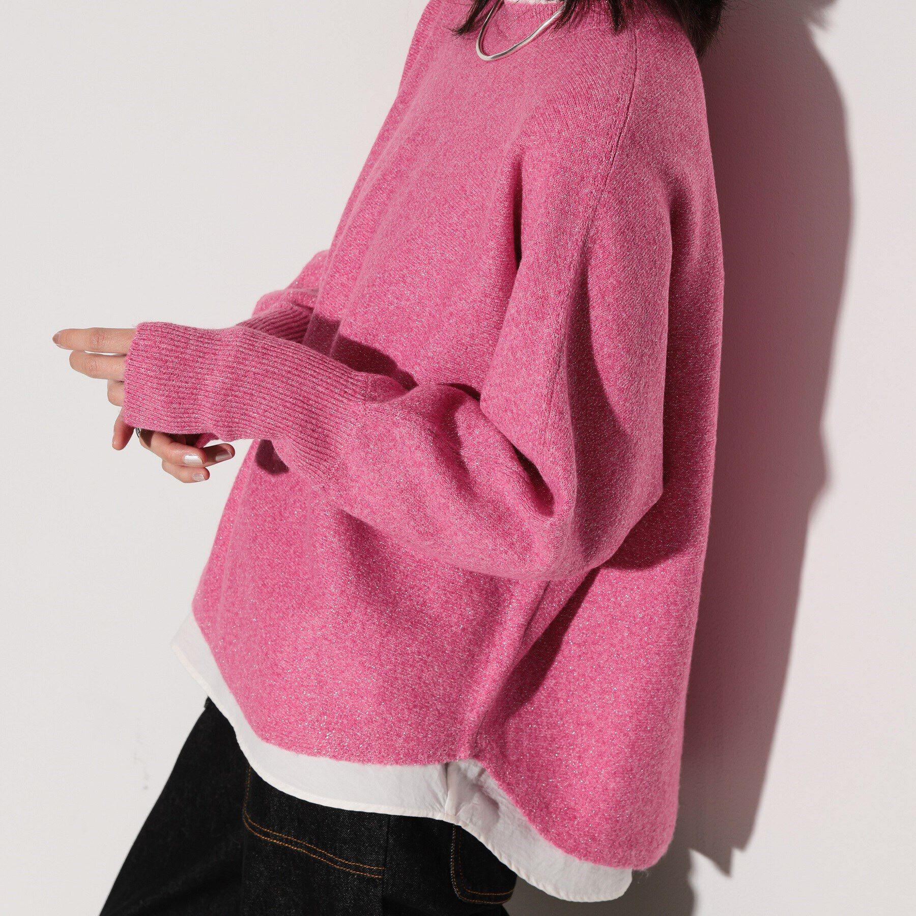 【インディヴィ/INDIVI】 ドルマンスリーブラメニット