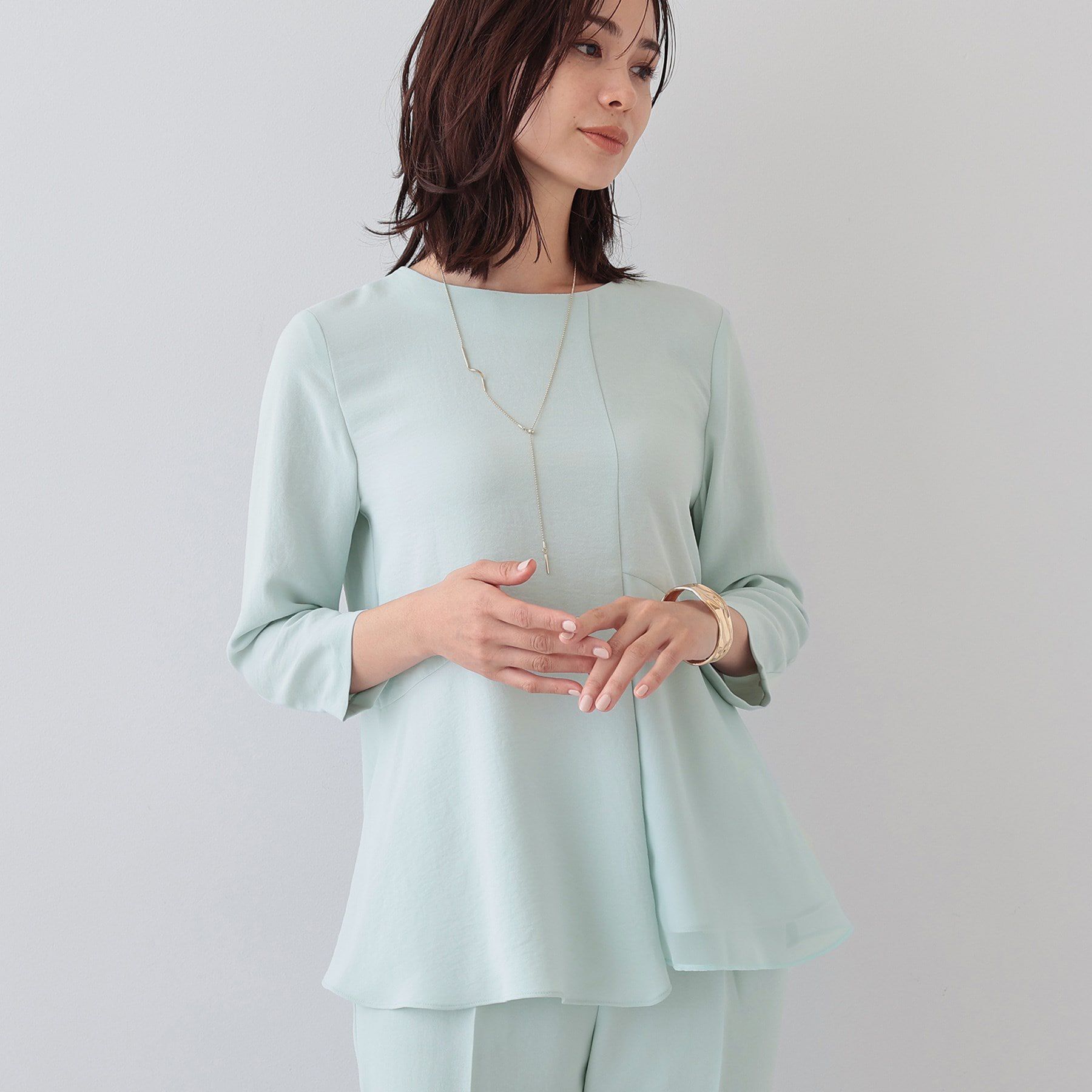 【インディヴィ/INDIVI】 【着る日傘/遮熱/UVケア】ペプラムデザインブラウス