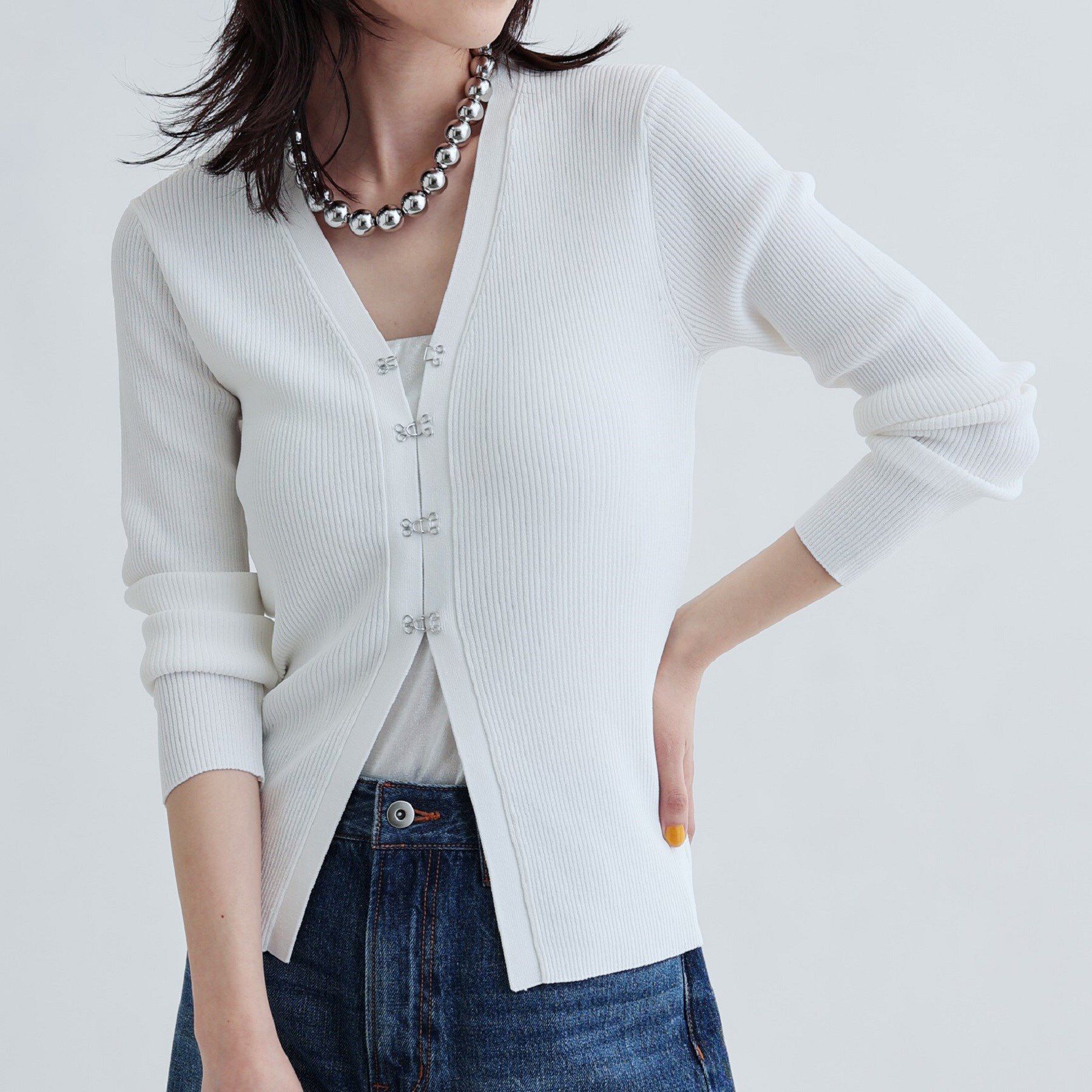 ファッションメンズお薦め|【インディヴィ/INDIVI】 ナローリブカーディガン