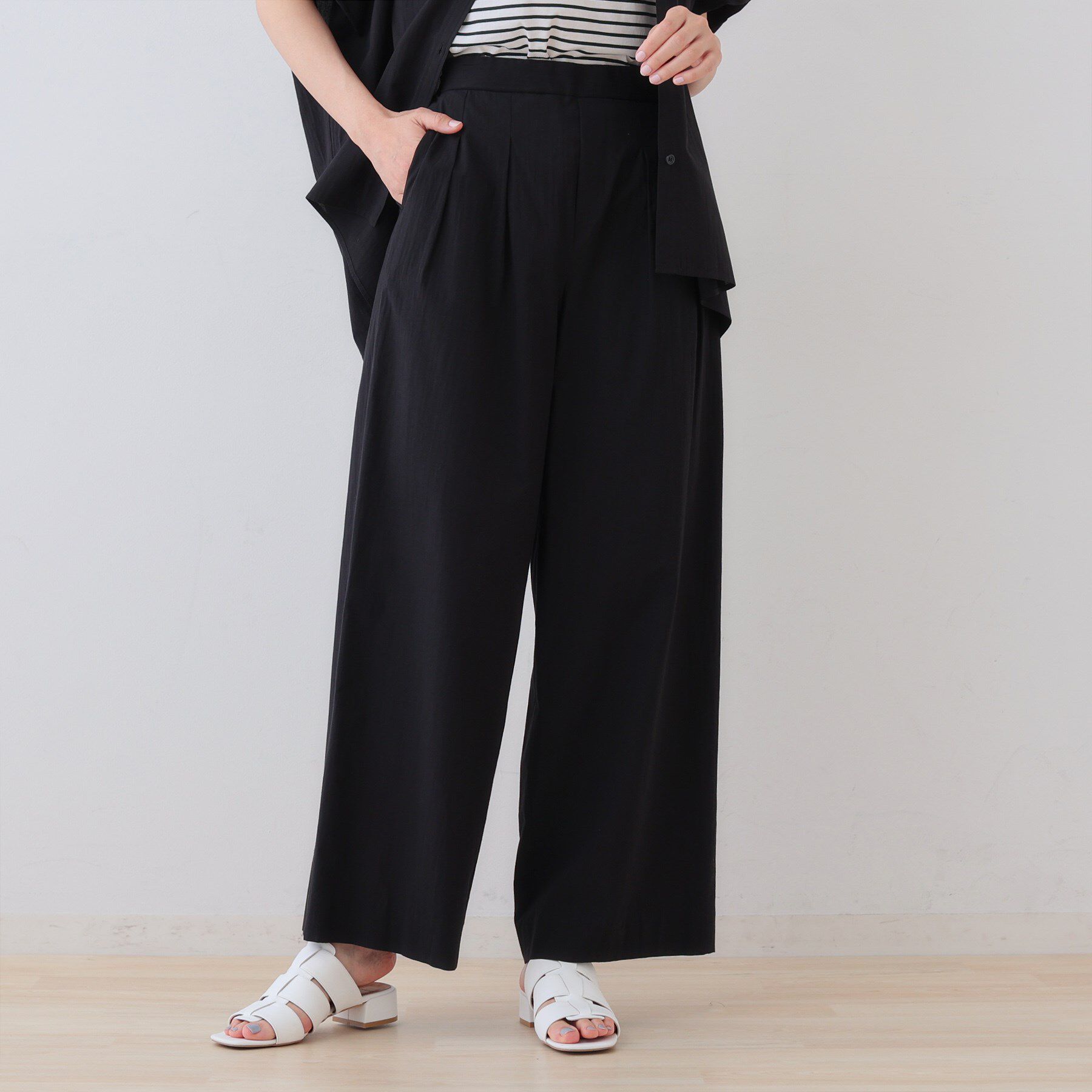 ファッションメンズお薦め|【インディヴィ/INDIVI】 【SETUP可能/涼しい】コットンワイドパンツ