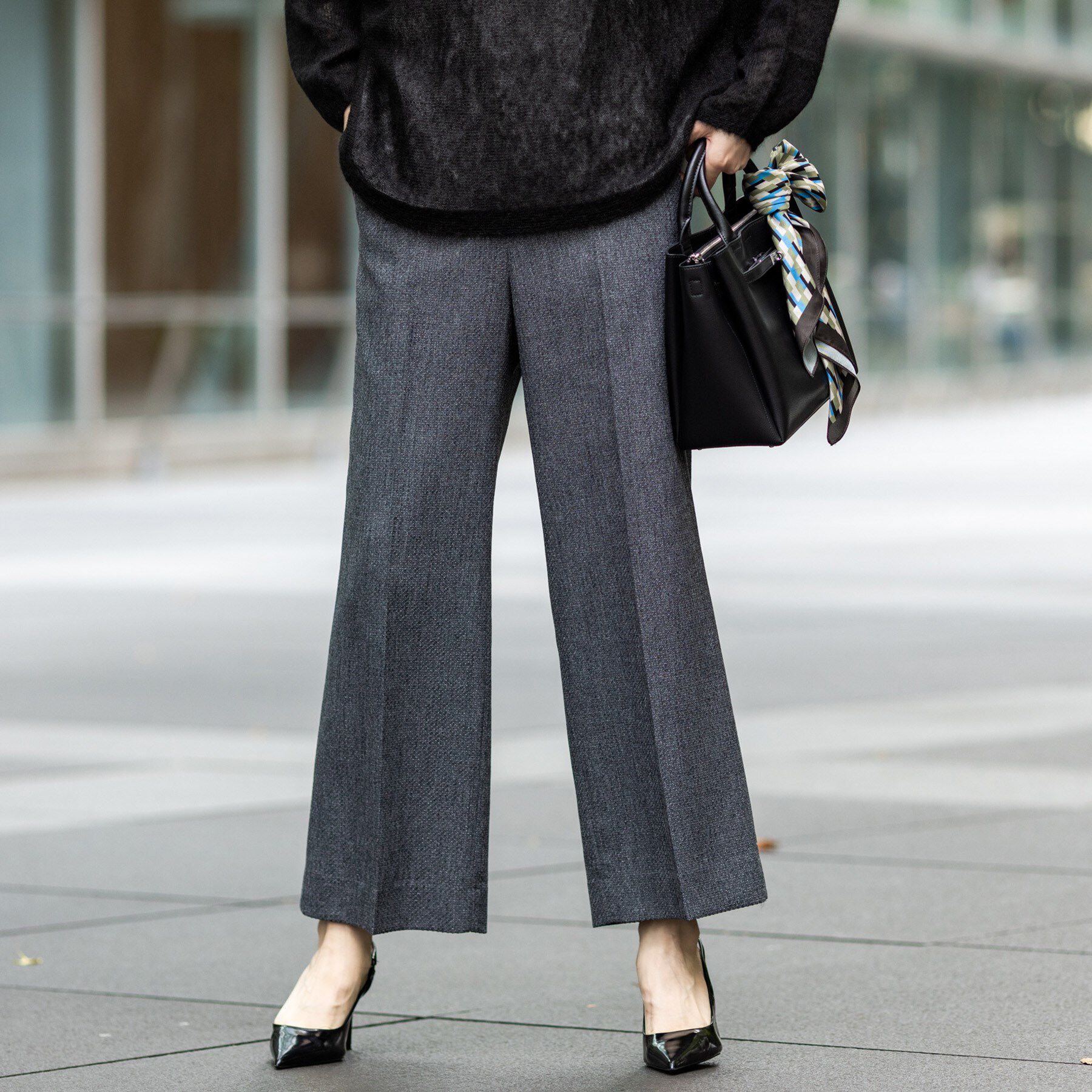 メンズファッションなら|【インディヴィ/INDIVI】 【褒められパンツ/ウール調素材】ラメ混ワイドパンツ