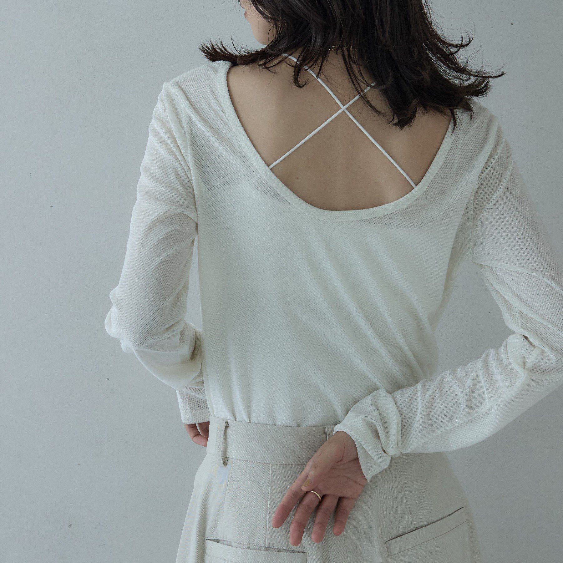 ファッションメンズなら|【インディヴィ/INDIVI】 バックカットアウトベロアカットソー