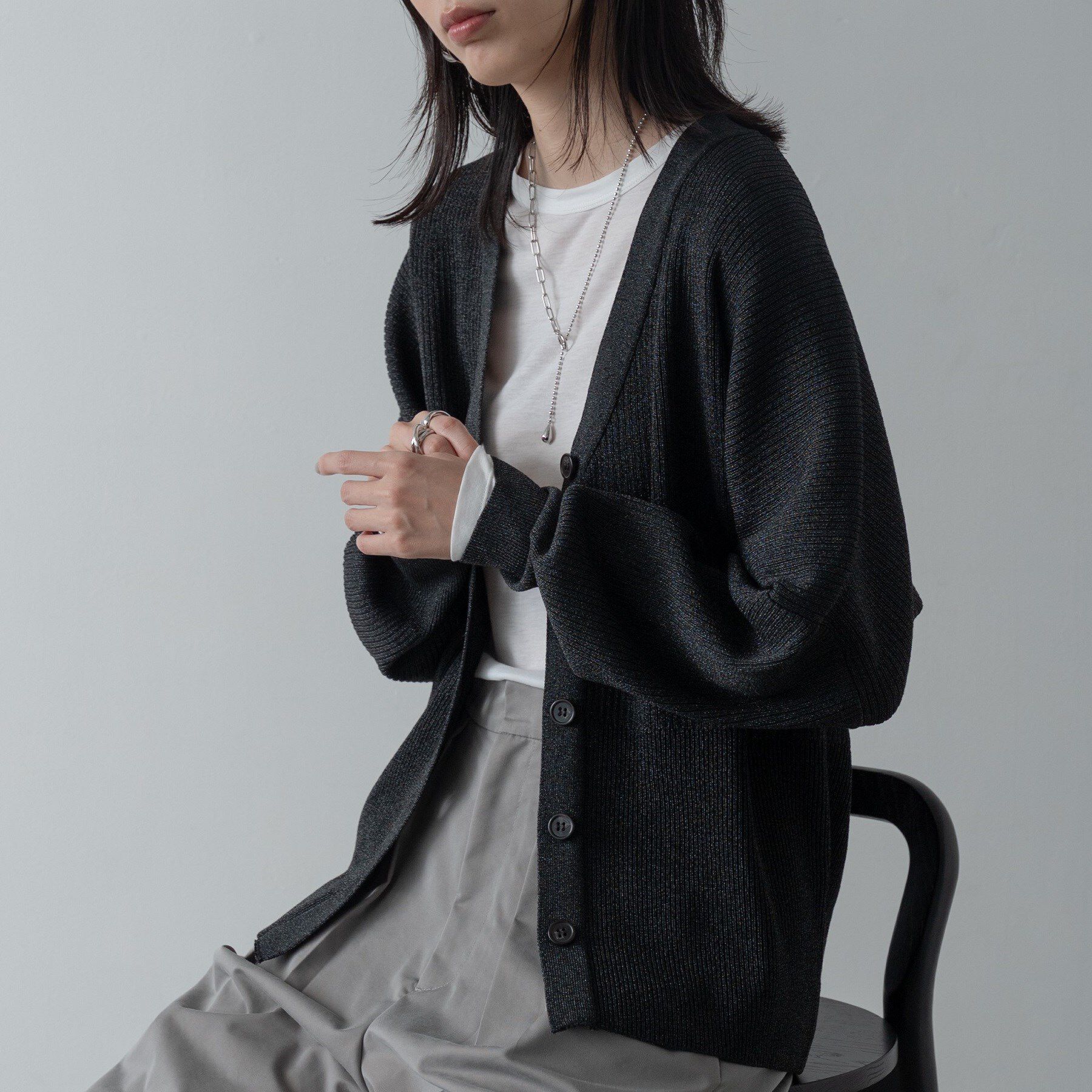 モテ系ファッションメンズ|【インディヴィ/INDIVI】 フォルムリブニットカーディガン