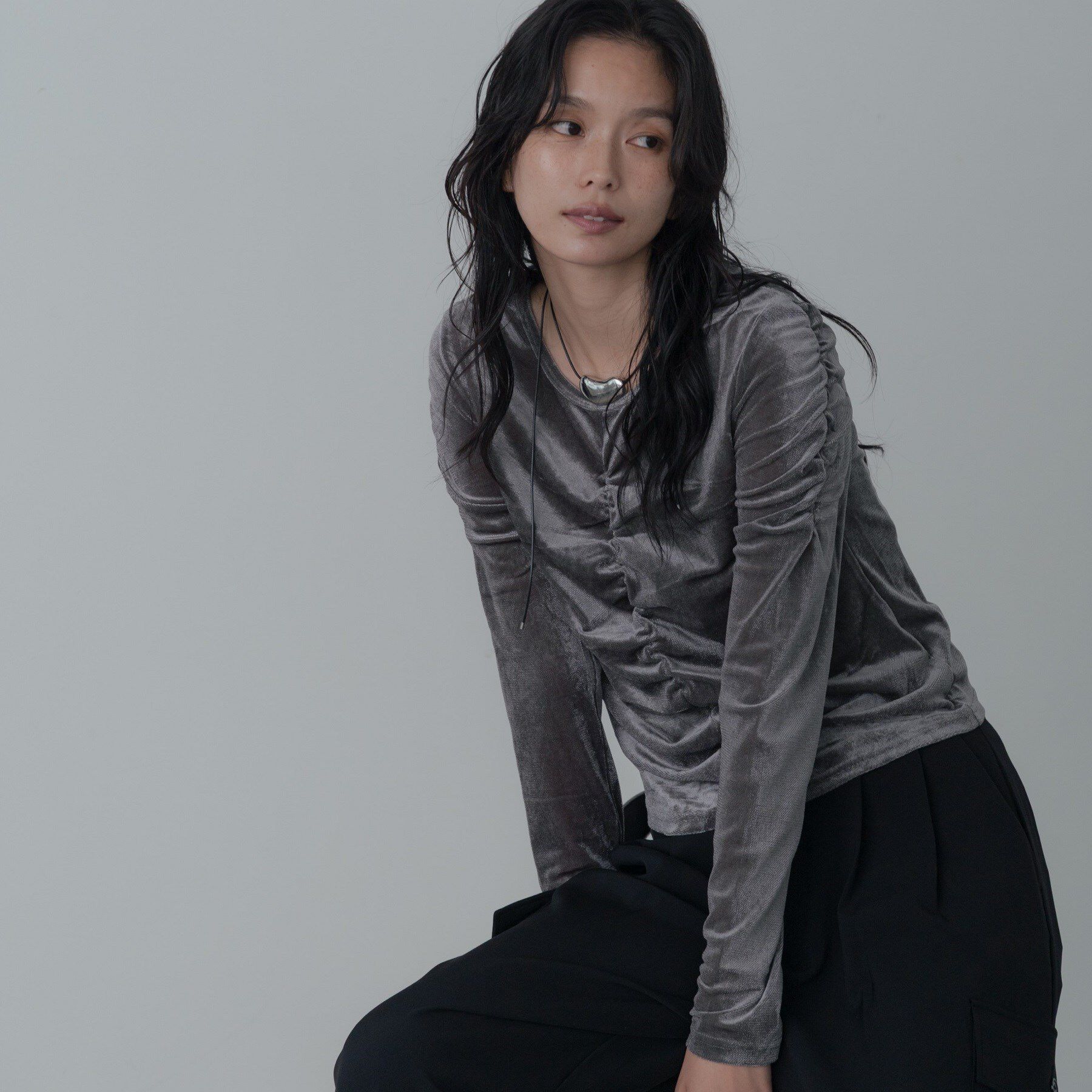 メンズファッションオススメ|【インディヴィ/INDIVI】 【一部店舗限定】シアーベロアシャーリングカットソー