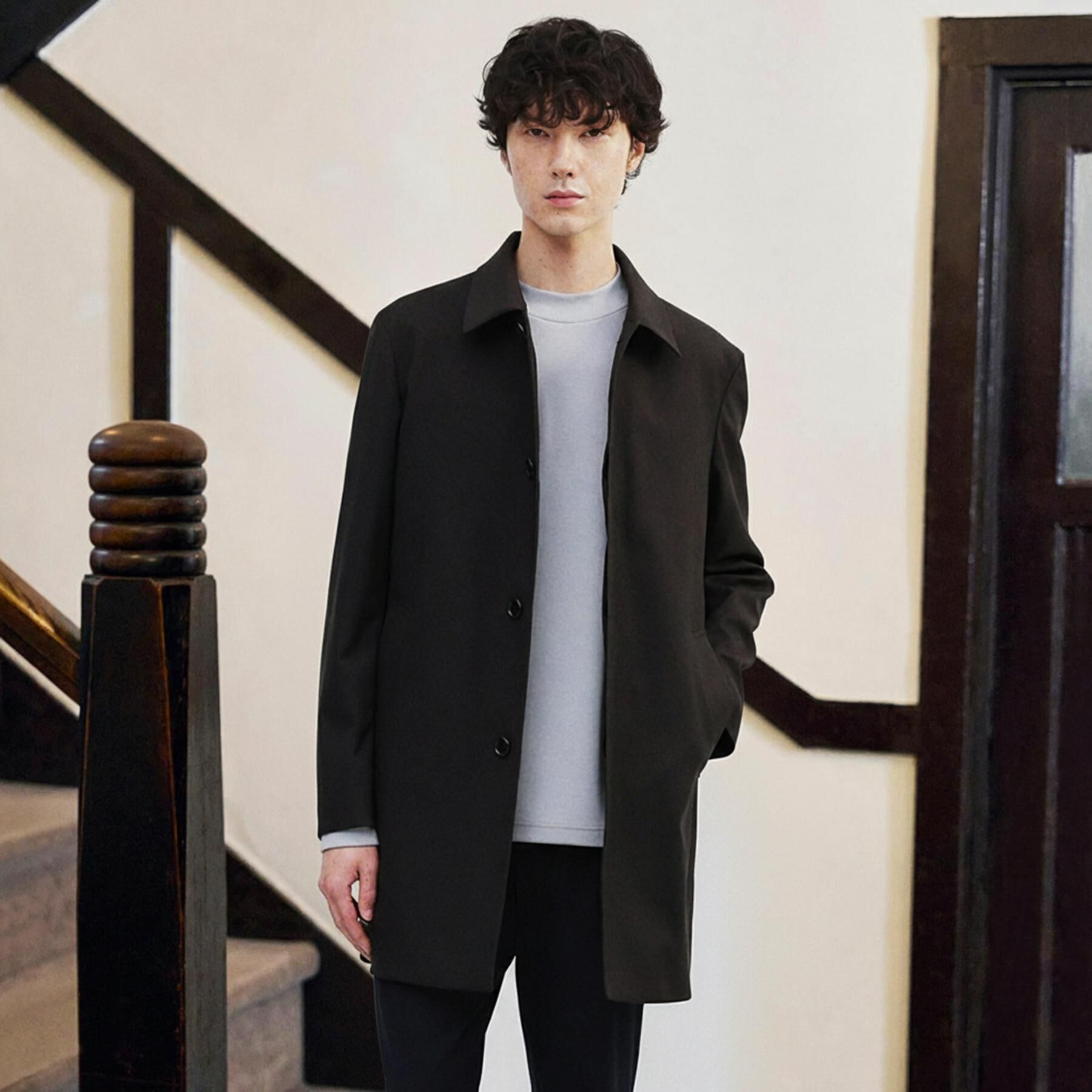 【タケオキクチ/TAKEO KIKUCHI】 【ダウンライナー付き】メランジ ステンカラー コート