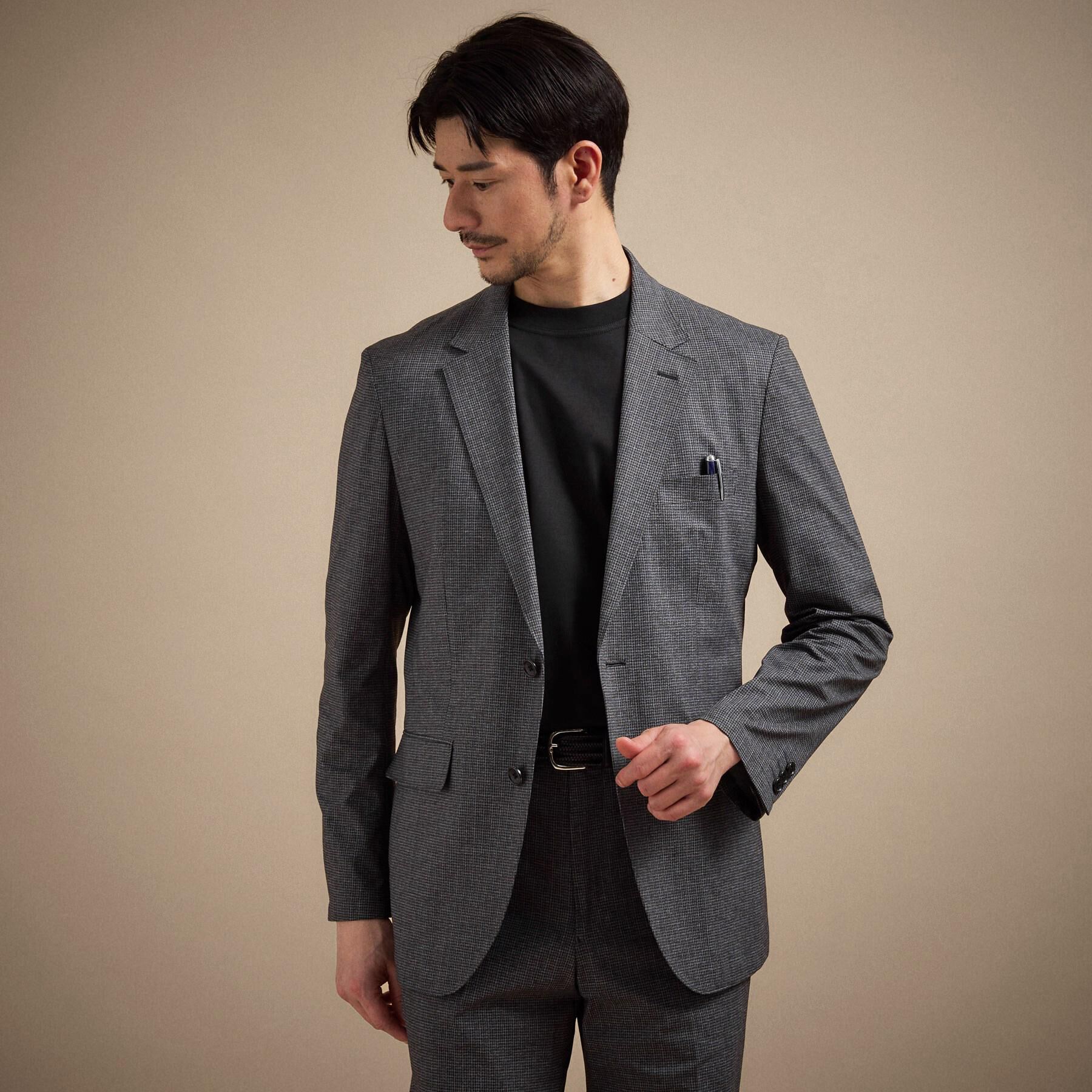 人気メンズファッション|【タケオキクチ/TAKEO KIKUCHI】 ドットジャージ 千鳥プリント ジャケット