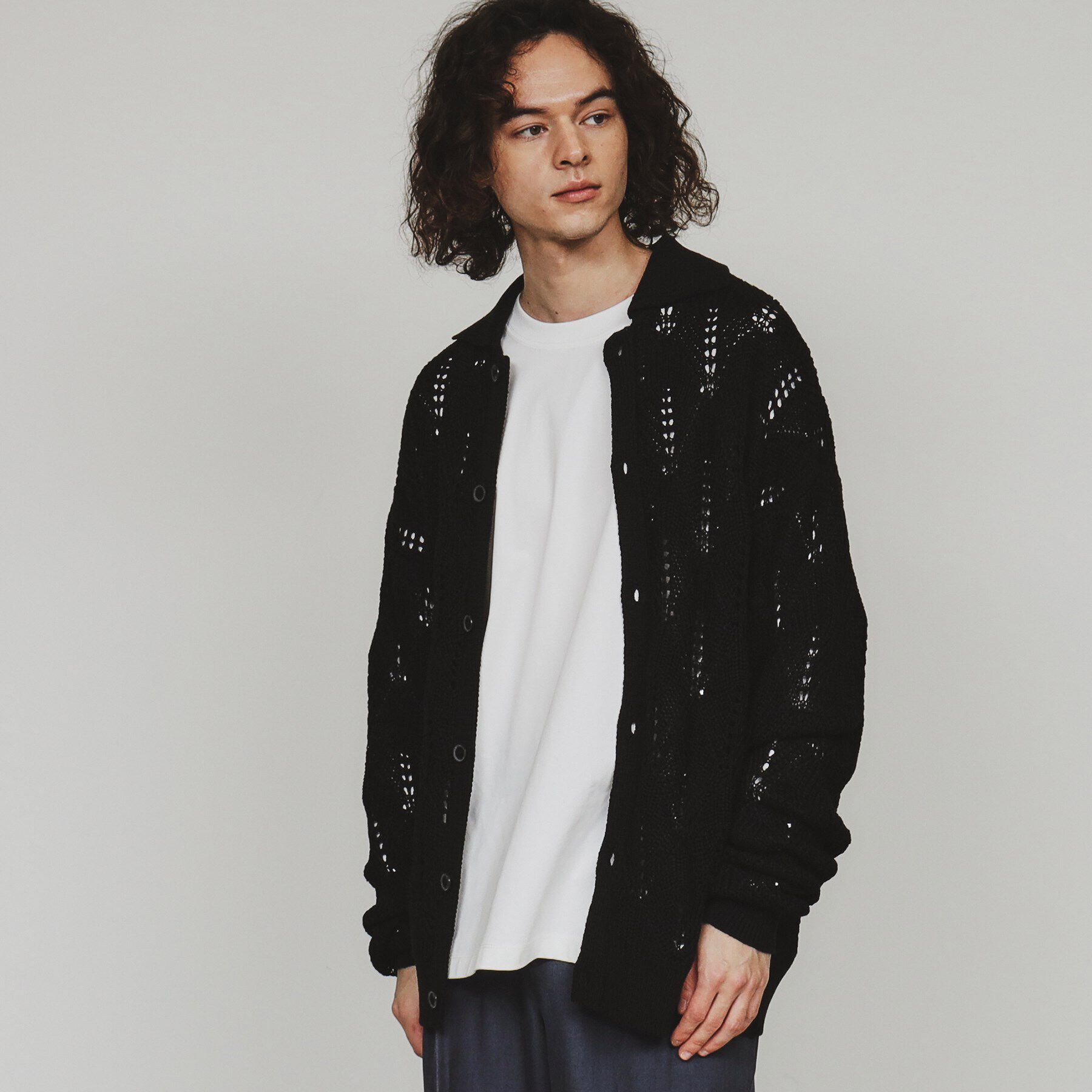 【ティーケー　タケオキクチ/tk.TAKEO KIKUCHI】 リーフジャカードニットシャツポロ