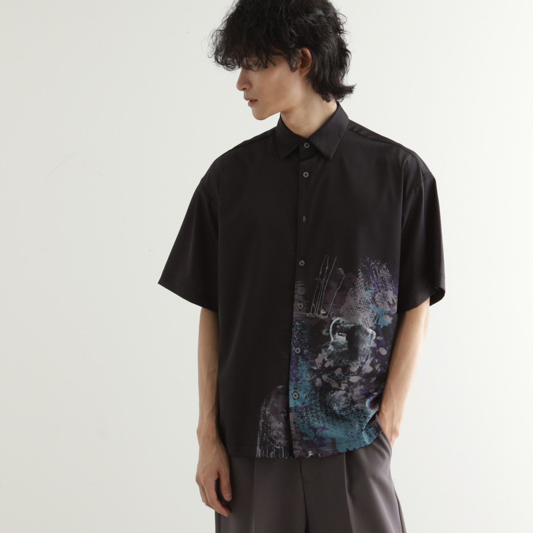 【ティーケー　タケオキクチ/tk.TAKEO KIKUCHI】 ペイント半袖シャツ