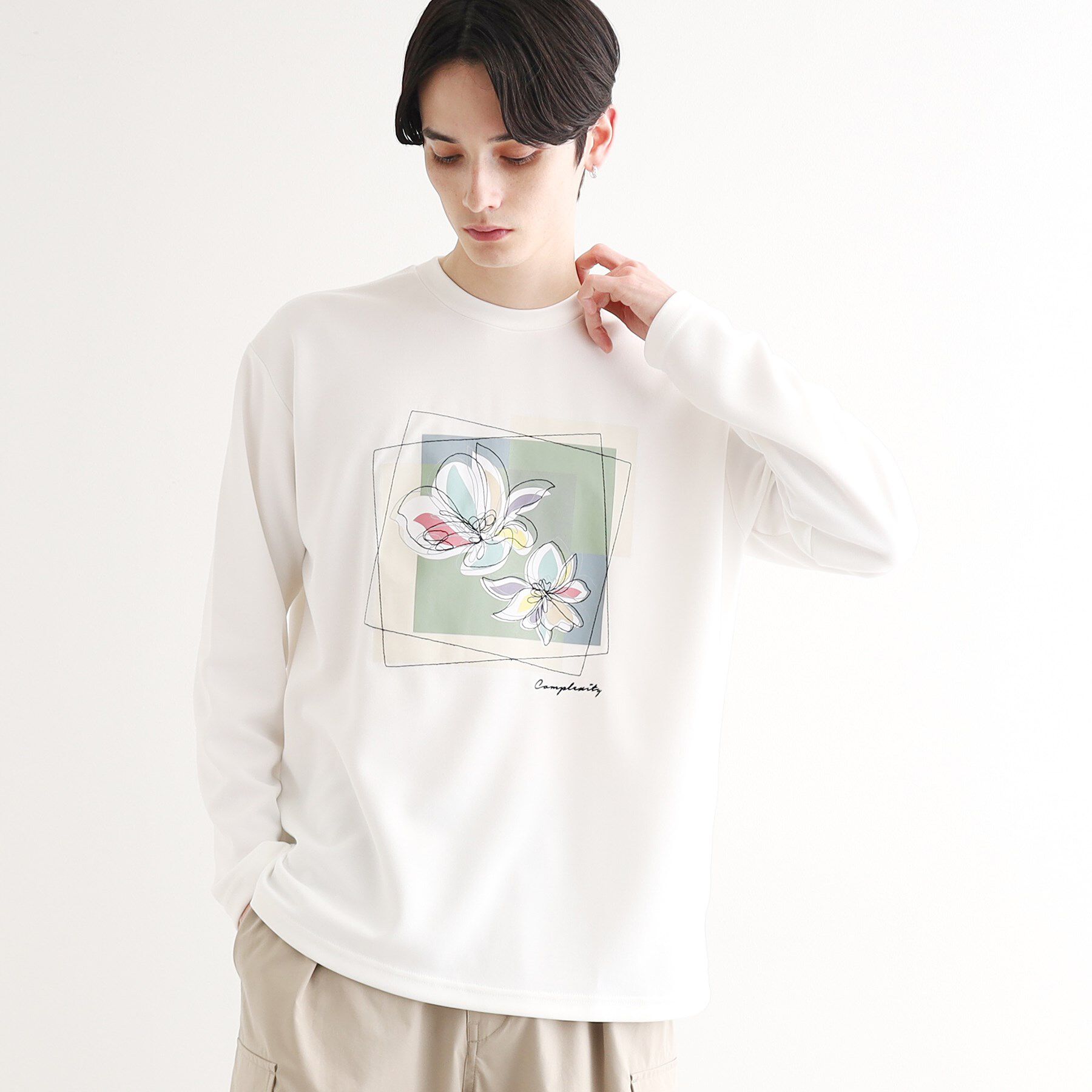 【ティーケー　タケオキクチ/tk.TAKEO KIKUCHI】 フロントフラワーカットソー