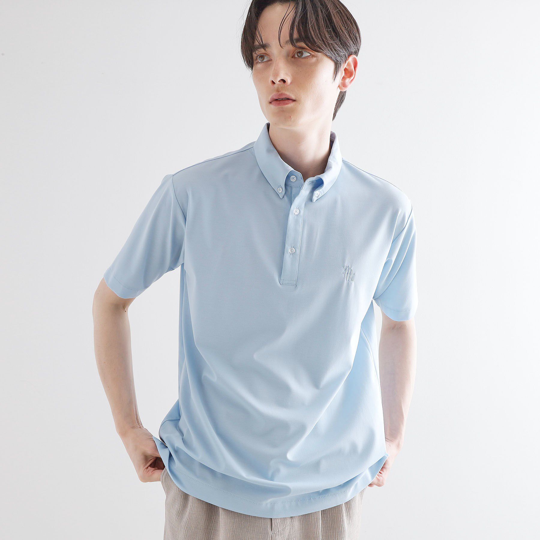 【ティーケー　タケオキクチ/tk.TAKEO KIKUCHI】 【マシンウォッシャブル】ハイゲージジャージストレッチポロシャツ