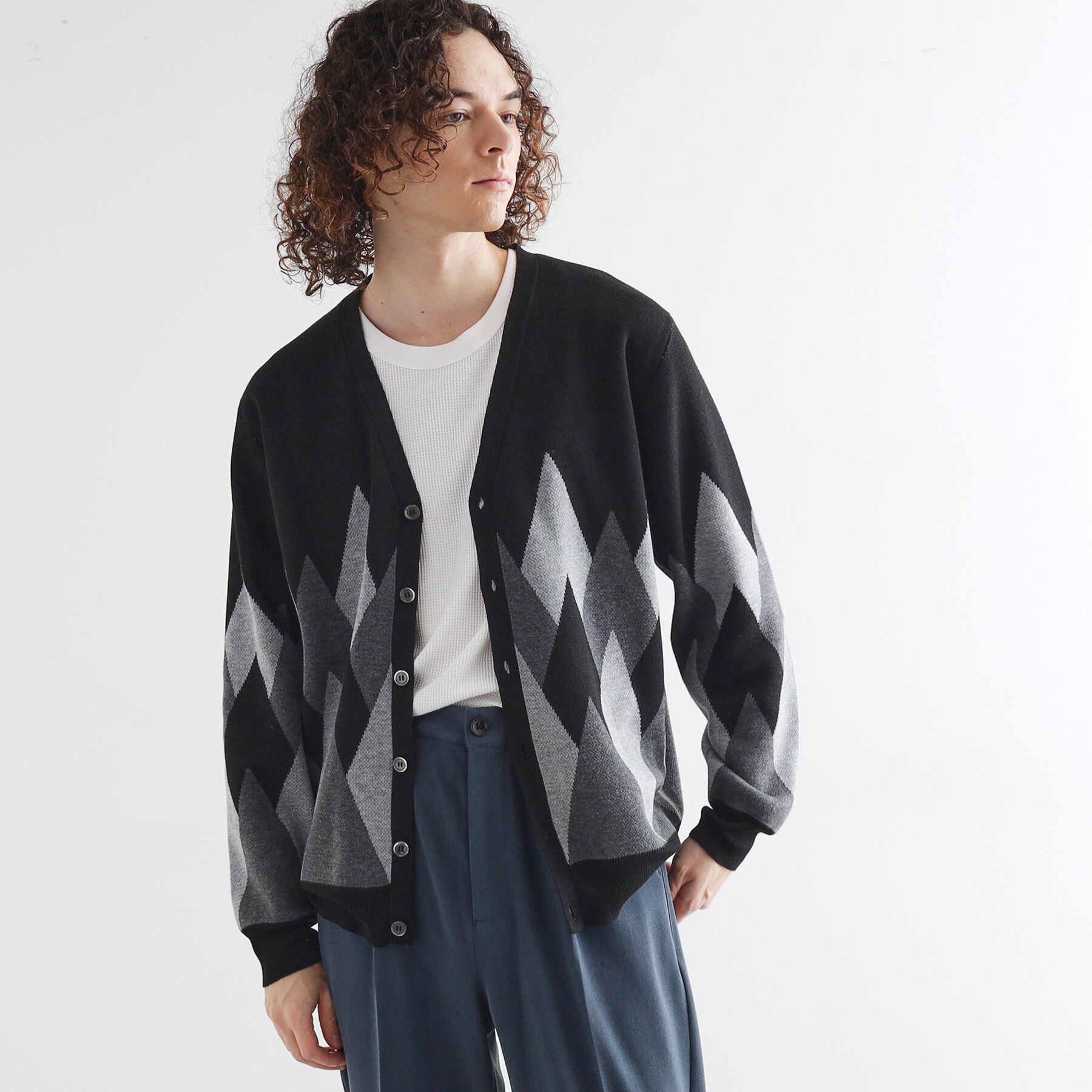 【ティーケー　タケオキクチ/tk.TAKEO KIKUCHI】 アーガイルカーディガン