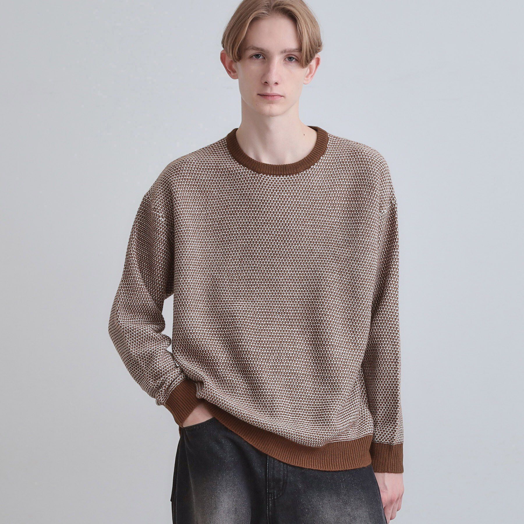 【ティーケー　タケオキクチ/tk.TAKEO KIKUCHI】 バーズアイライクボーダーニット