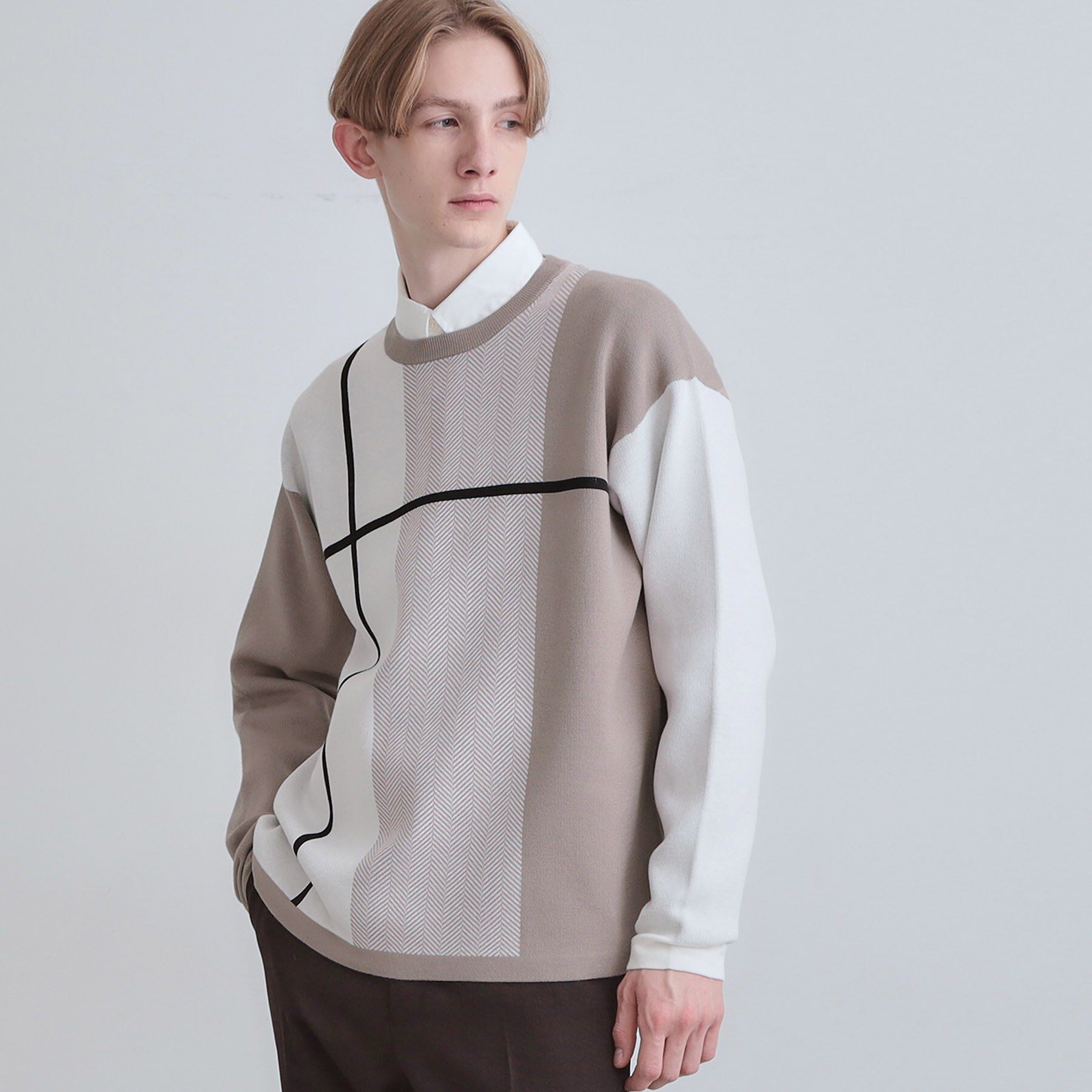 【ティーケー　タケオキクチ/tk.TAKEO KIKUCHI】 【洗える】クロスオーバーニット