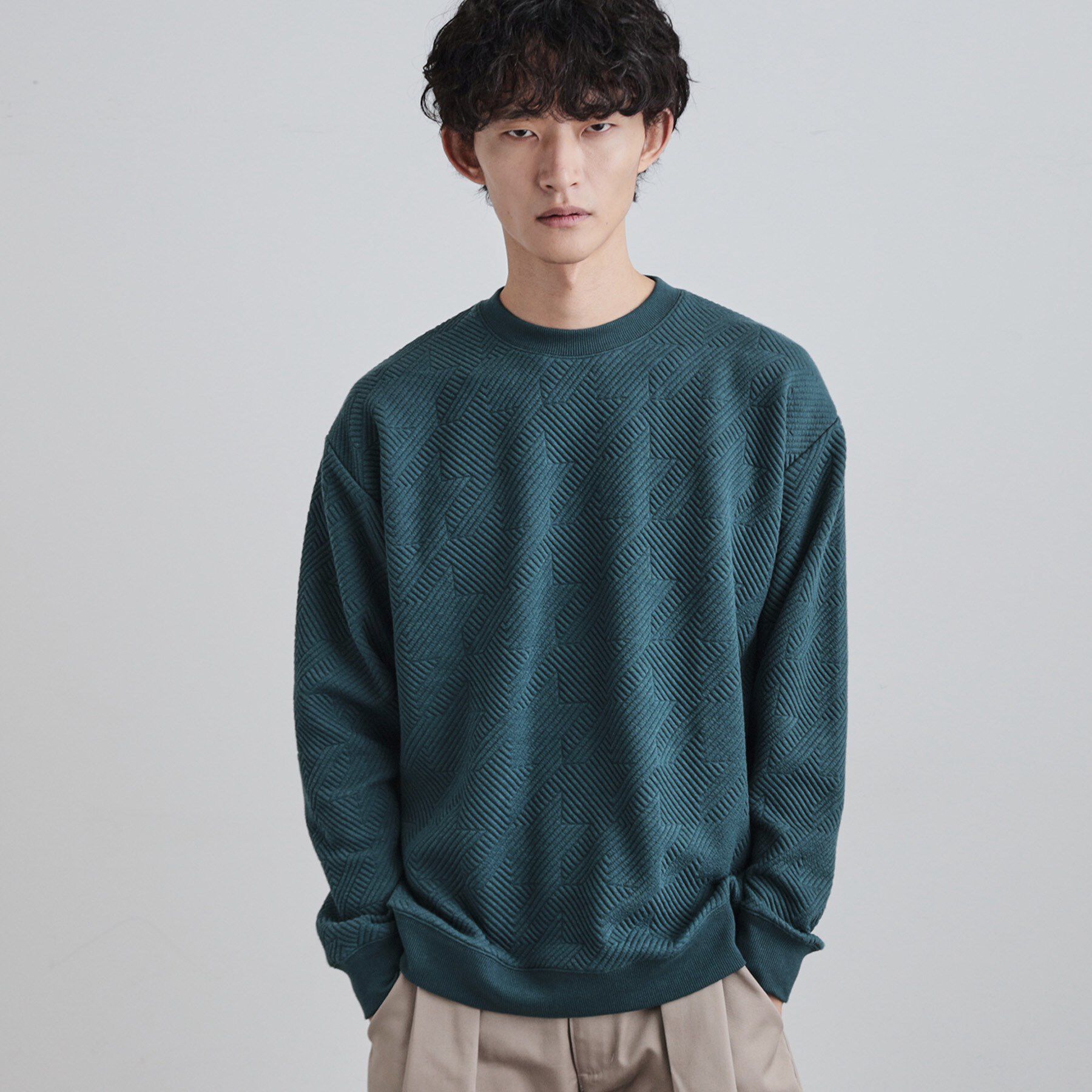 【ティーケー　タケオキクチ/tk.TAKEO KIKUCHI】 膨れジャガードクルーカットソー