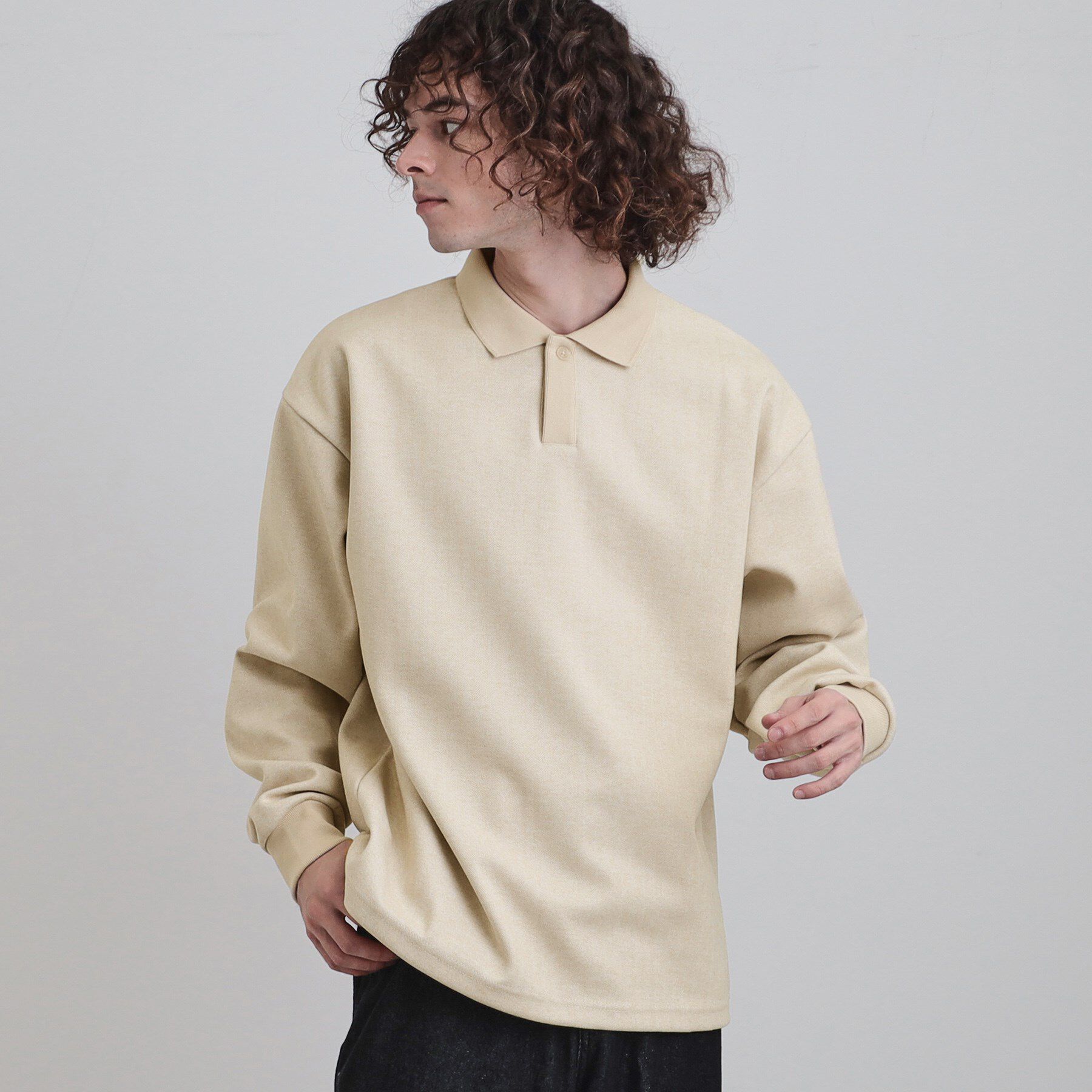 【ティーケー　タケオキクチ/tk.TAKEO KIKUCHI】 ヘリンボンジャカードスキッパーポロシャツ