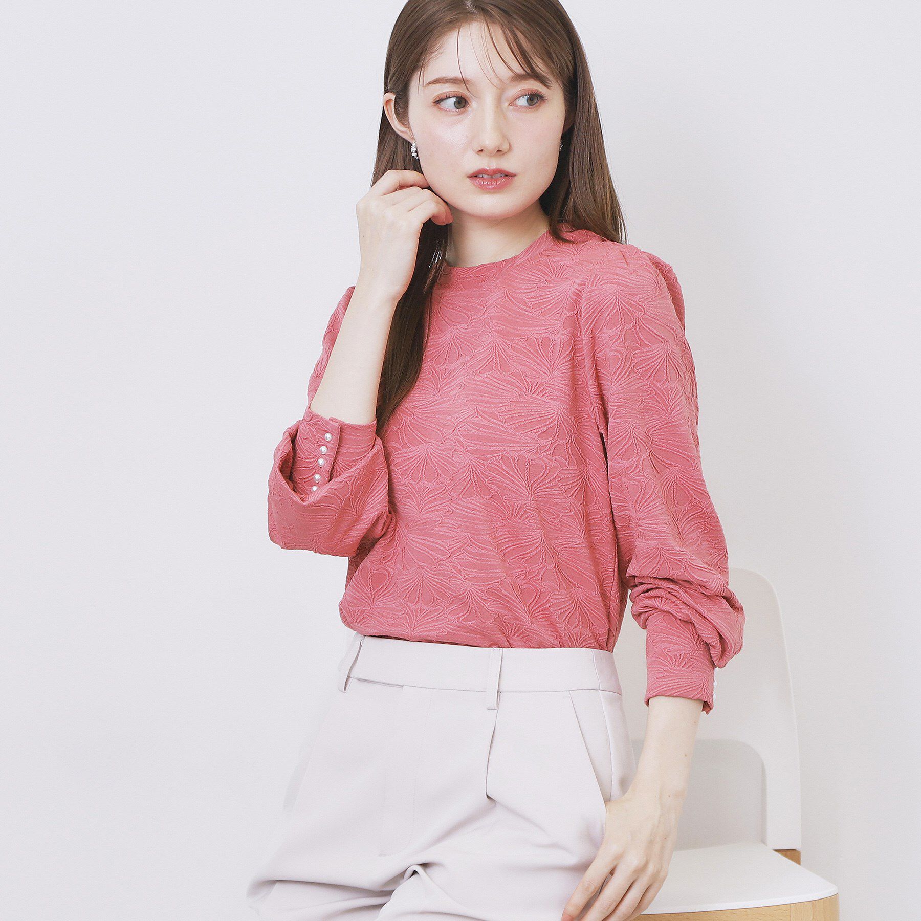 メンズファッションなら|【インデックス/index】 フラワージャカードパフスリーブトップス【洗濯機OK】