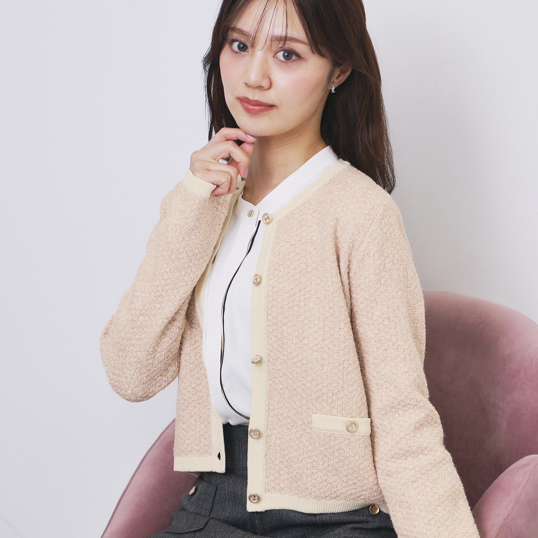 人気ファッションメンズ|【インデックス/index】 ミックスヤーンクルーカーディガン【洗濯機OK】