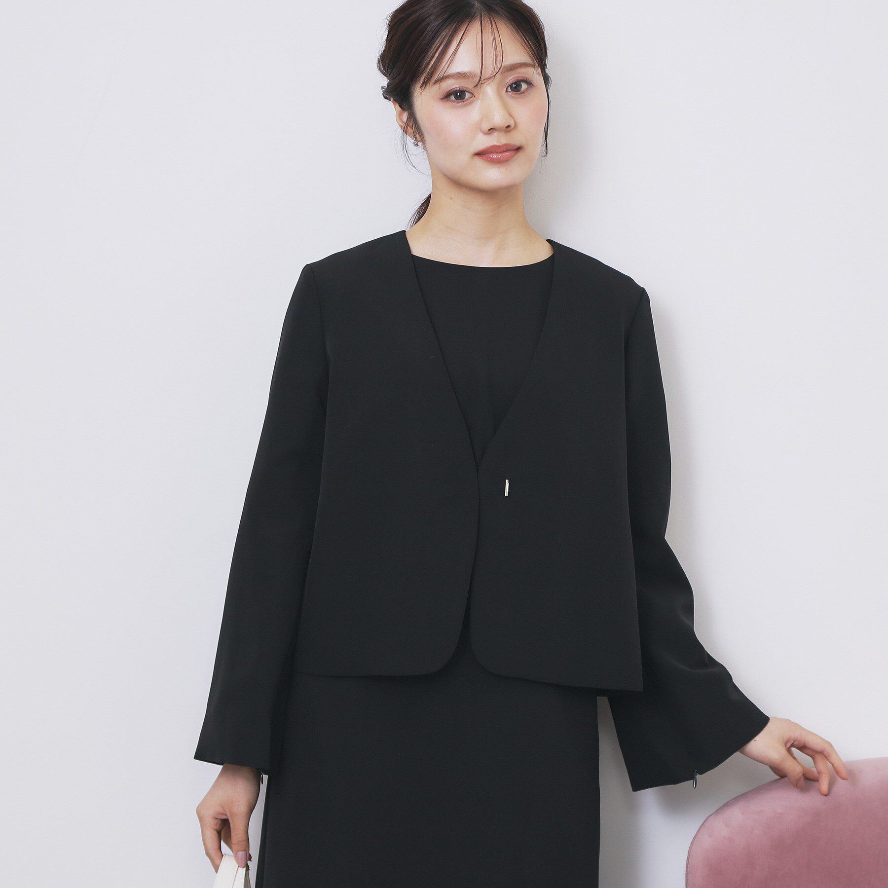 【インデックス/index】 ノーカラージャケット【洗濯機OK】