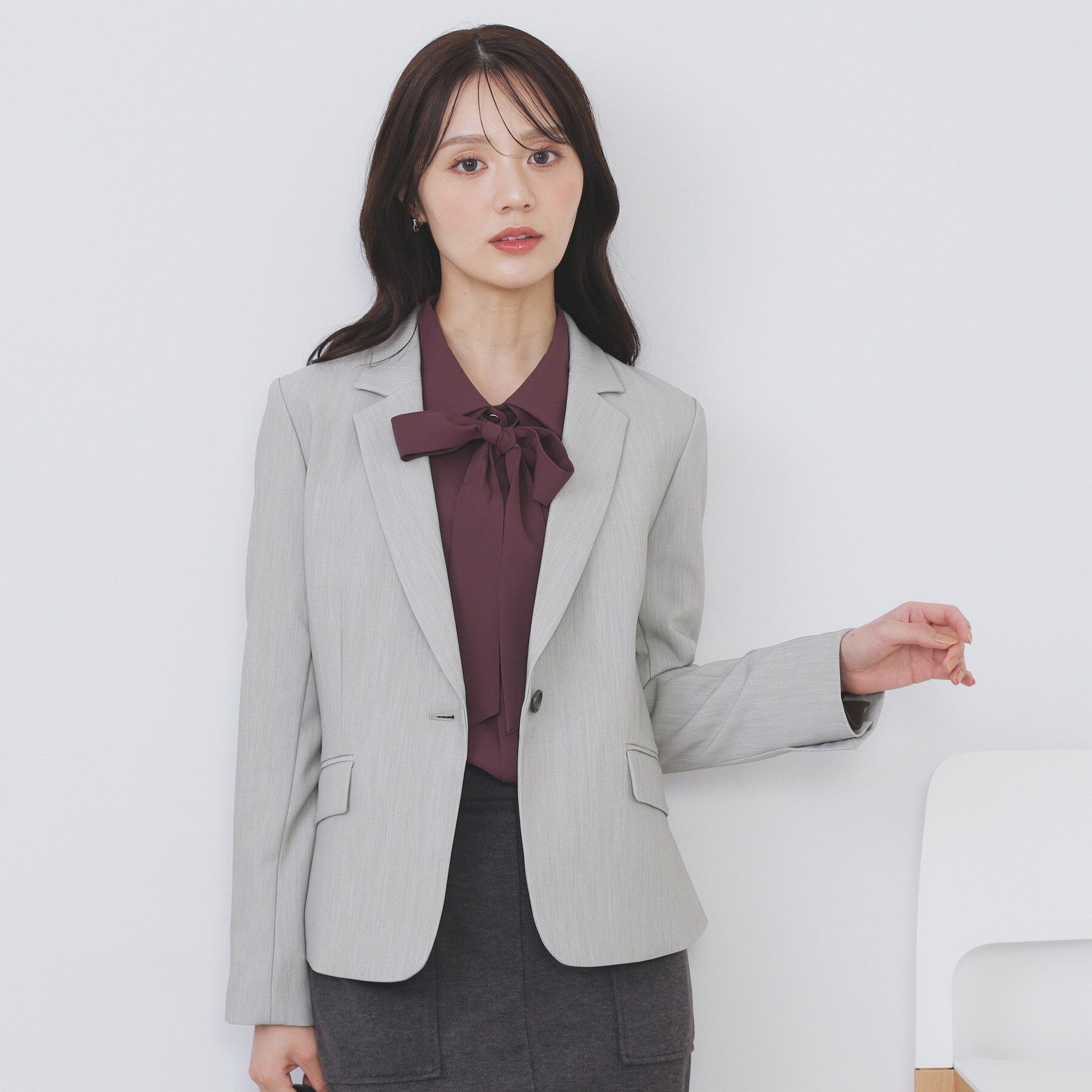 【インデックス/index】 ストレッチテーラードジャケット/セットアップ対応【洗える/防シワ】