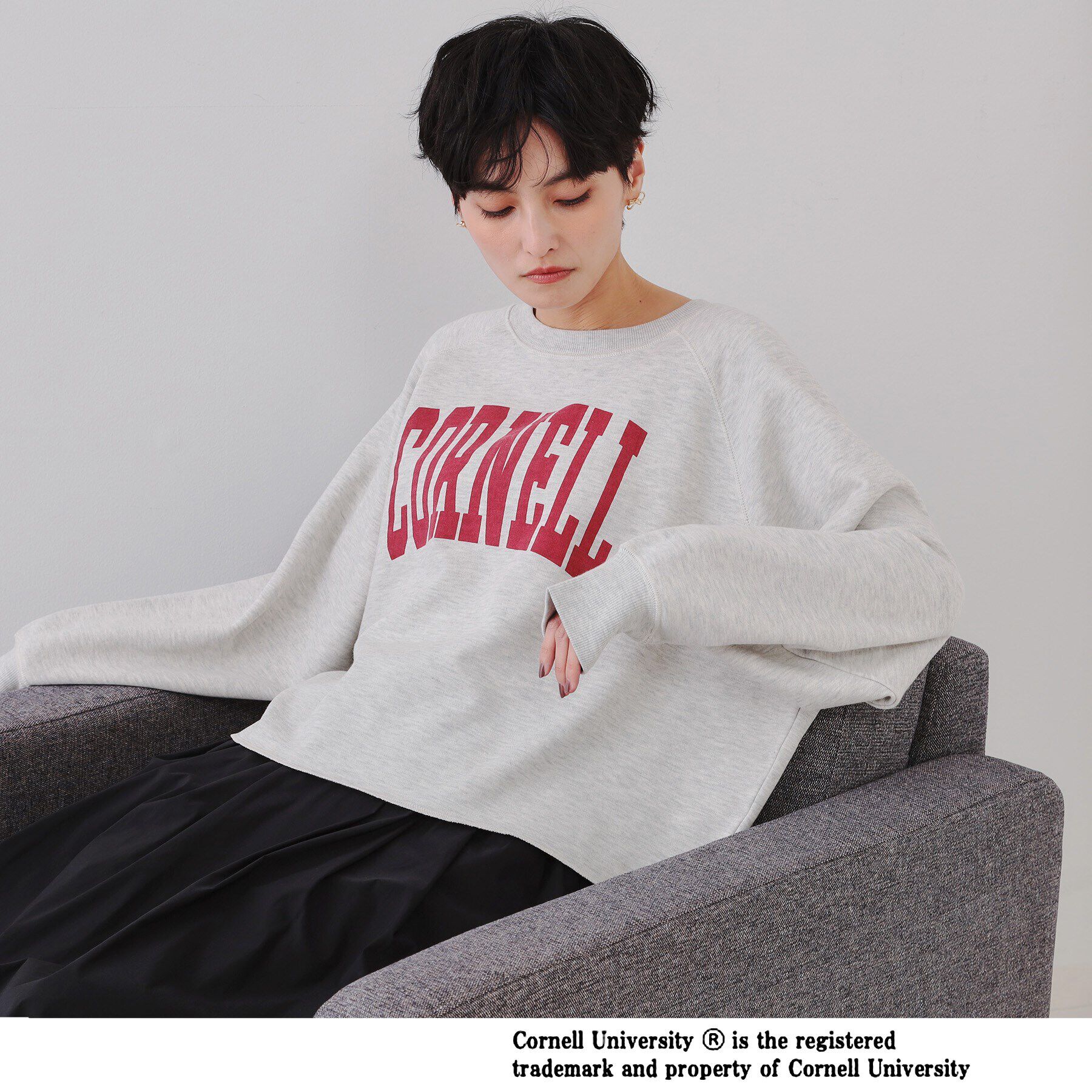 モテ系ファッションメンズ|【オペークドットクリップ/OPAQUE.CLIP】 カレッジロゴ スウェットプルオーバー