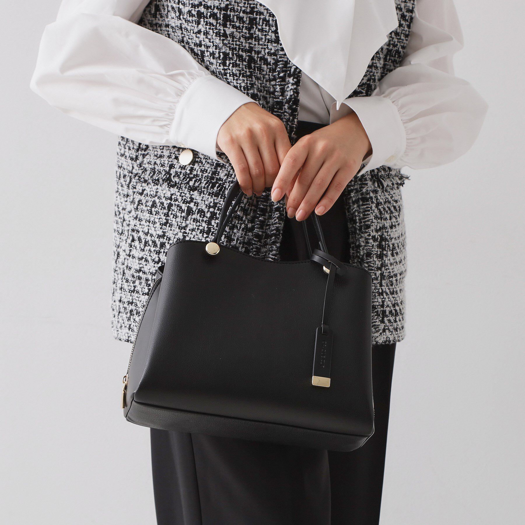 【オペークドットクリップ/OPAQUE.CLIP】 【2WAY】合皮ミドルサイズボストンバッグ