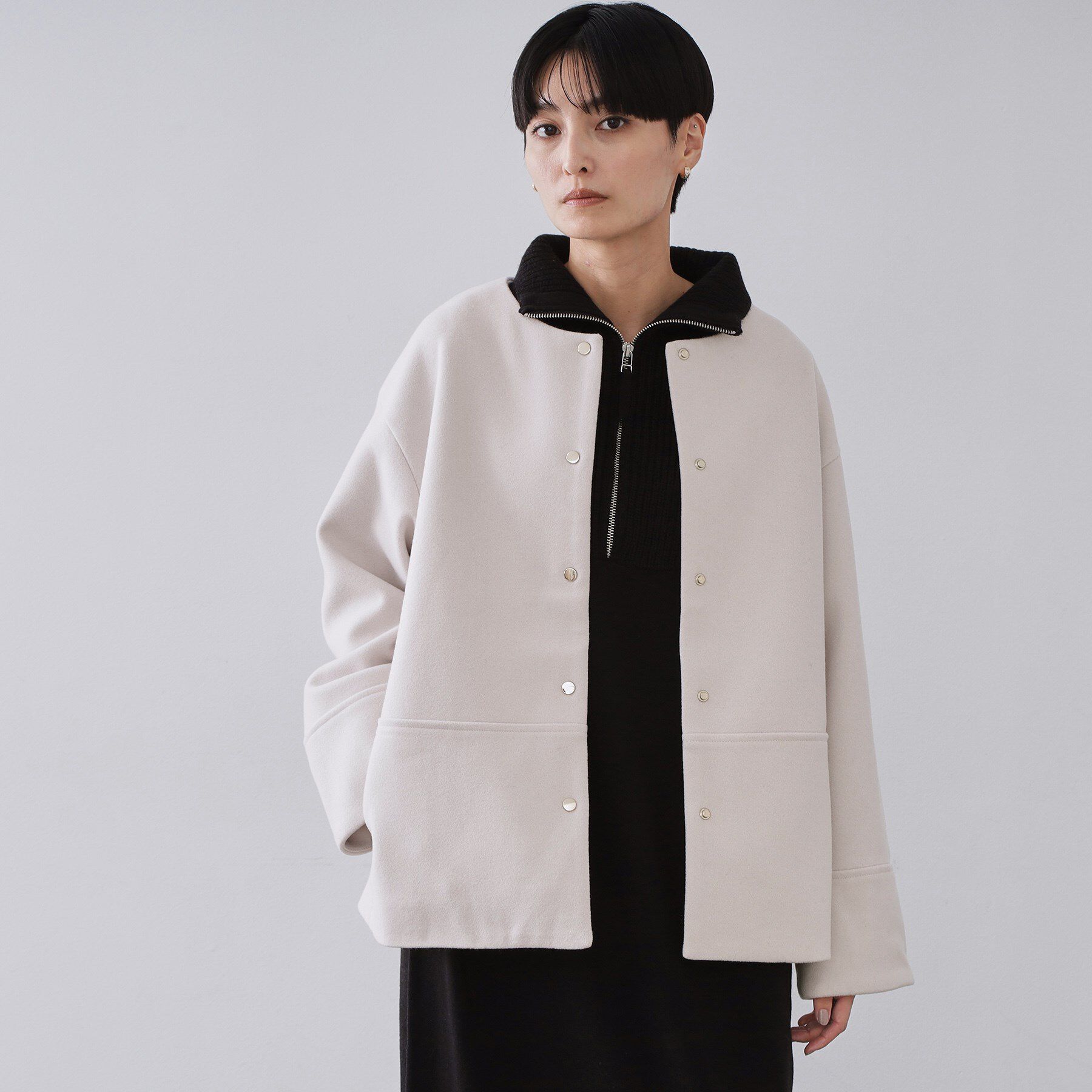 SHIPS Colors: スライバー ボンディング ノーカラー コート（SHIPS