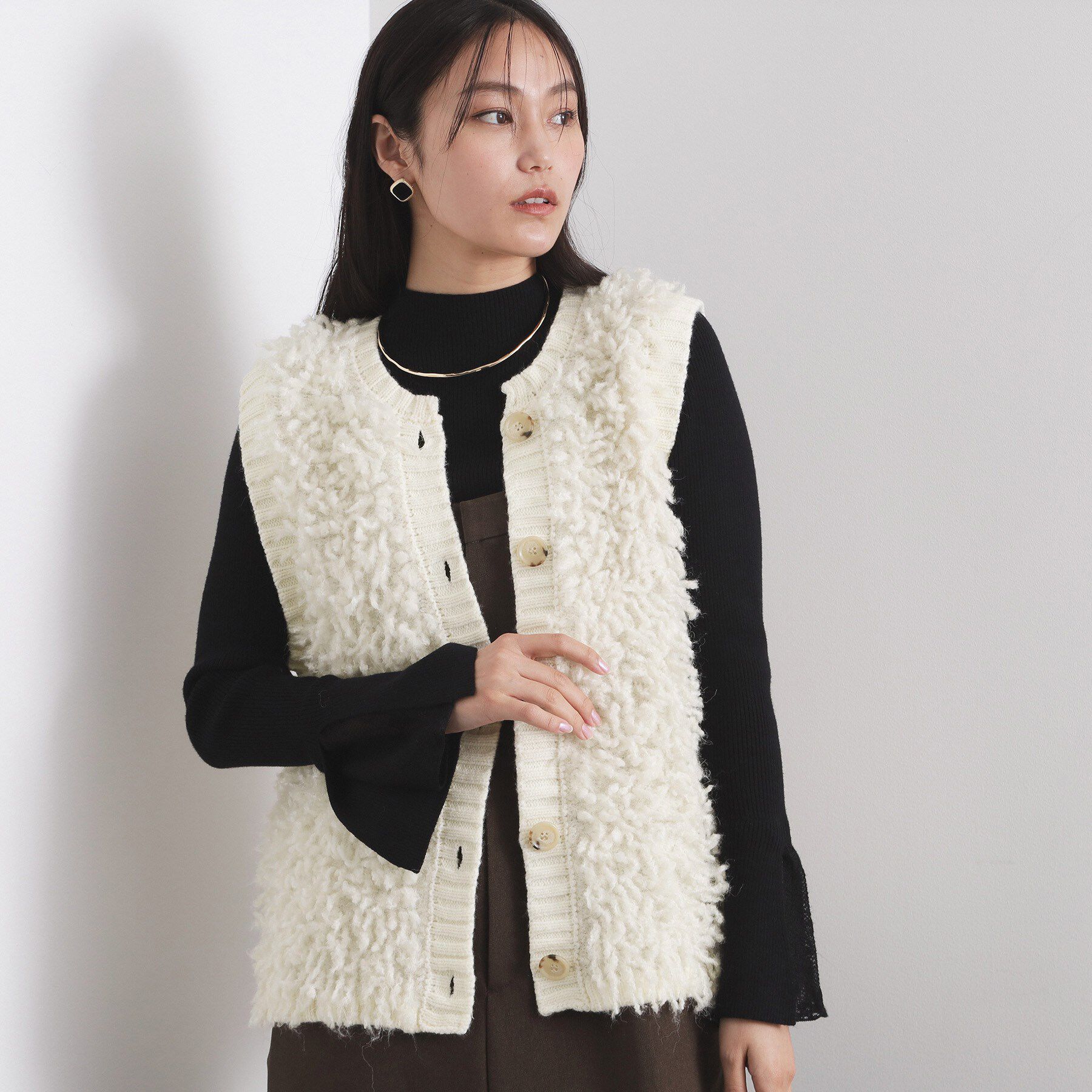 メンズファッションなら|【オペークドットクリップ/OPAQUE.CLIP】 ループヤーンニットベスト【洗濯機OK】