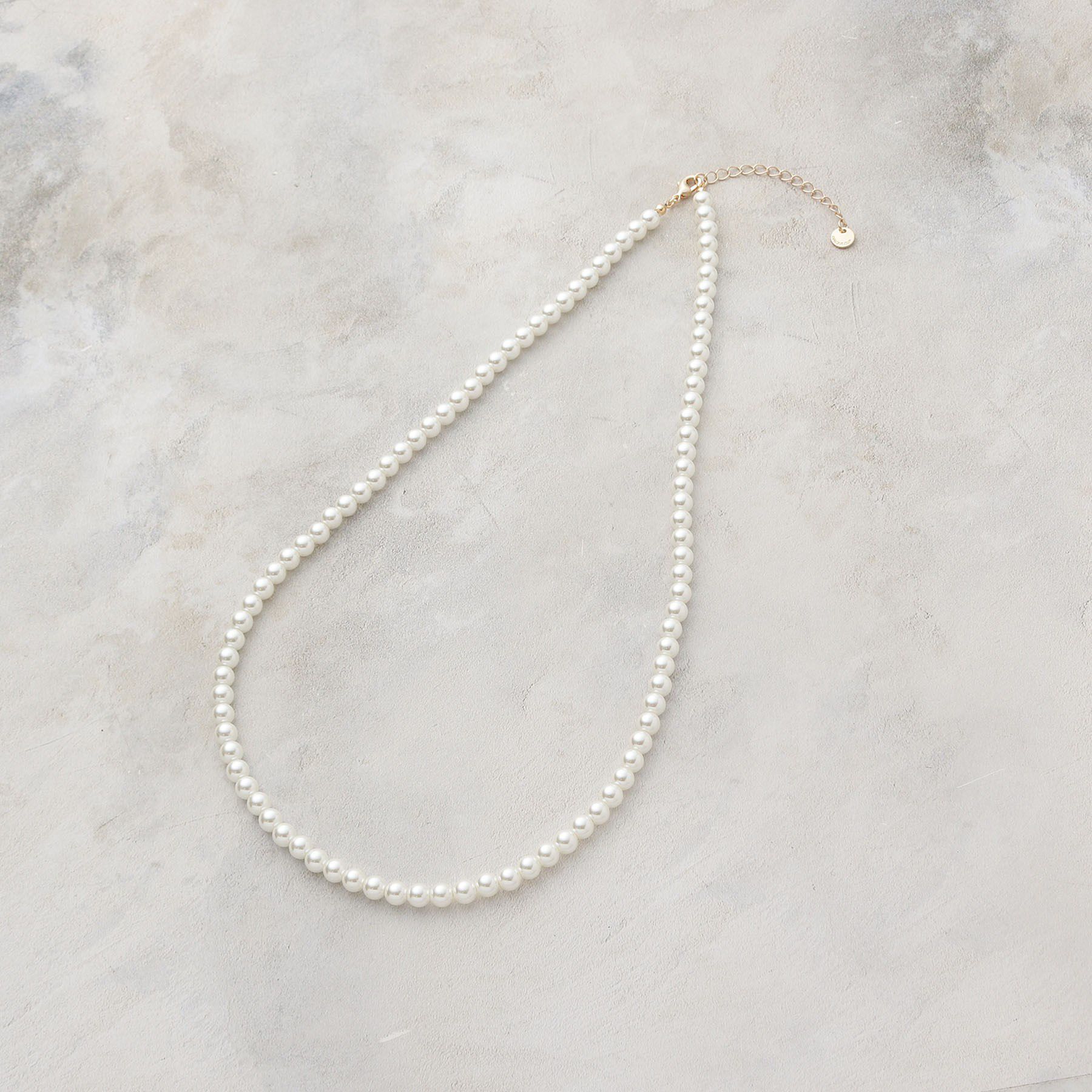 【オペークドットクリップ/OPAQUE.CLIP】 ガラスパールロングネックレス