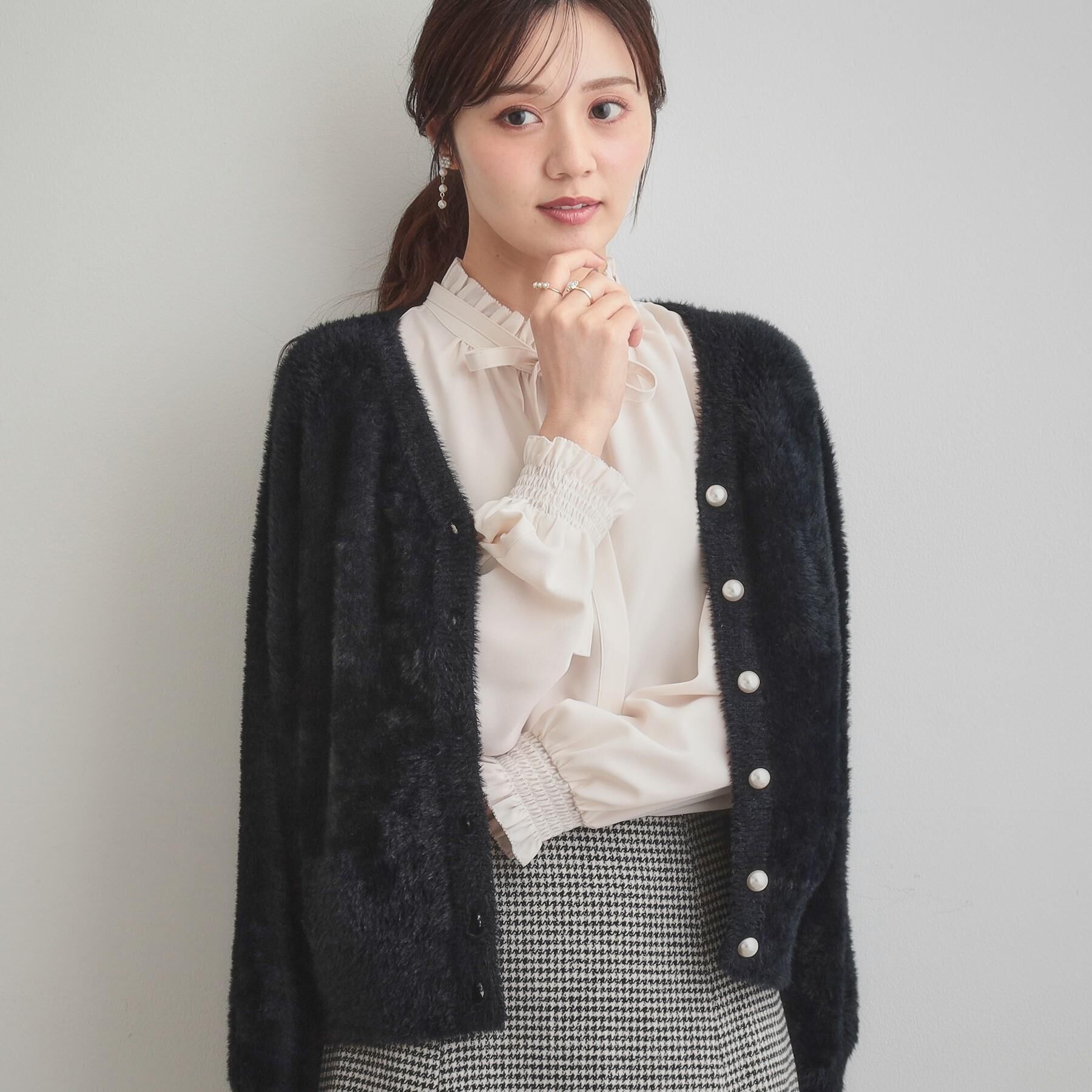 ファッションメンズのイチオシ|【クチュール ブローチ/Couture brooch】 【ふわふわ/前後2WAY】フェザーカーディトップス