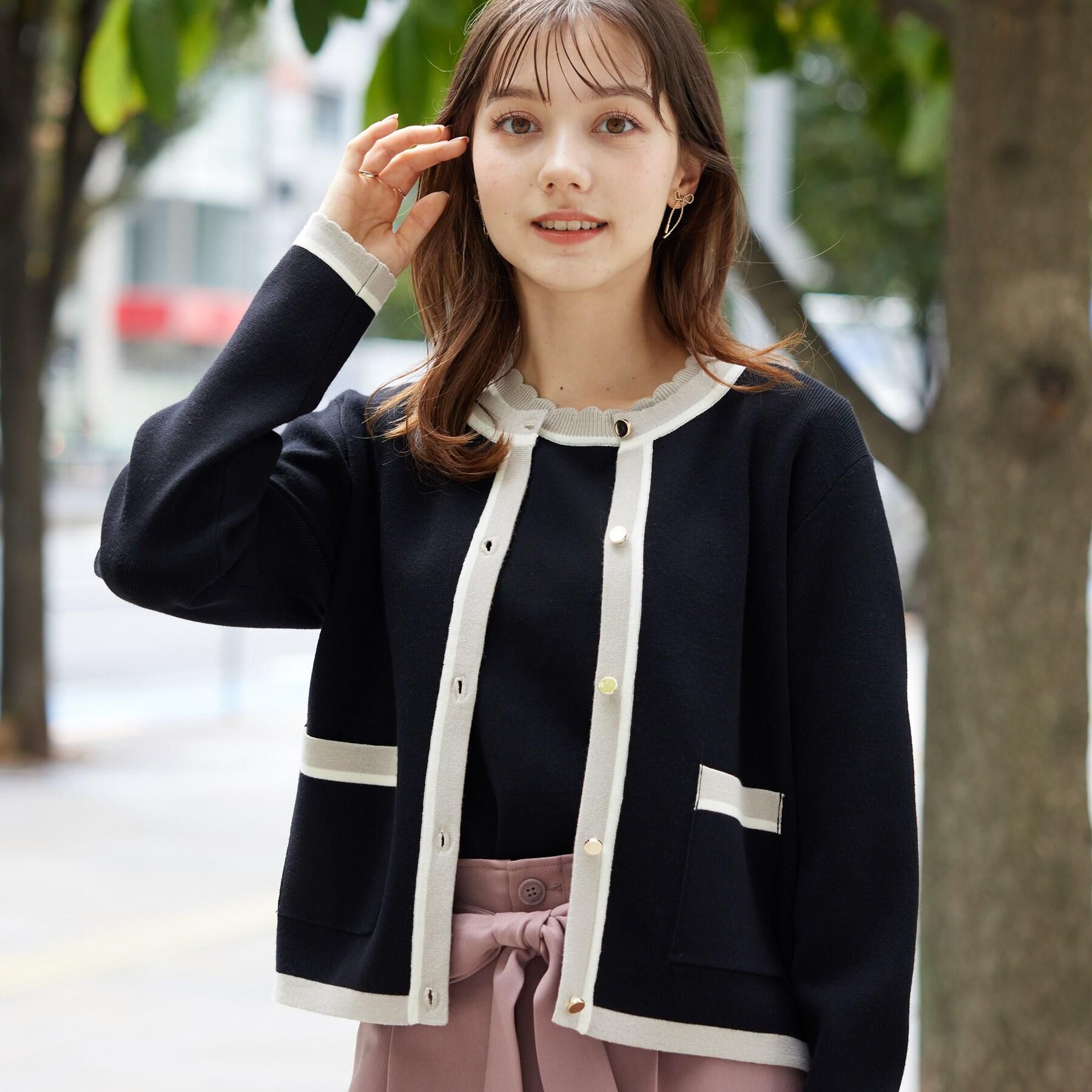 メンズファッションオススメ|【クチュール ブローチ/Couture brooch】 【高見え・通勤・大人可愛い】配色総針スカラカーディガン