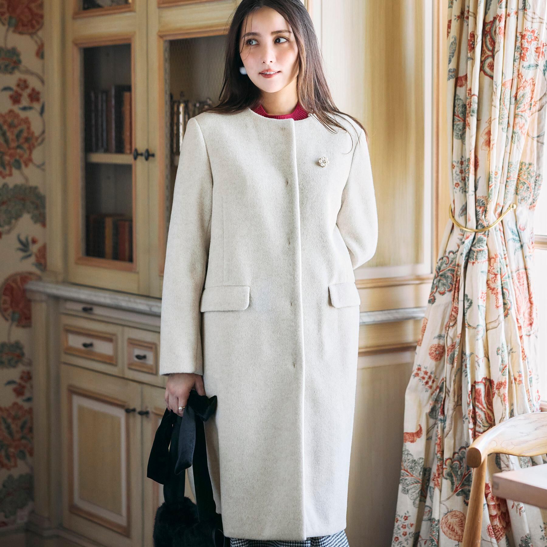 メンズファッションの一押し|【クチュール ブローチ/Couture brooch】 【通勤/ビジューブローチ付き】ノーカラー ロングコート