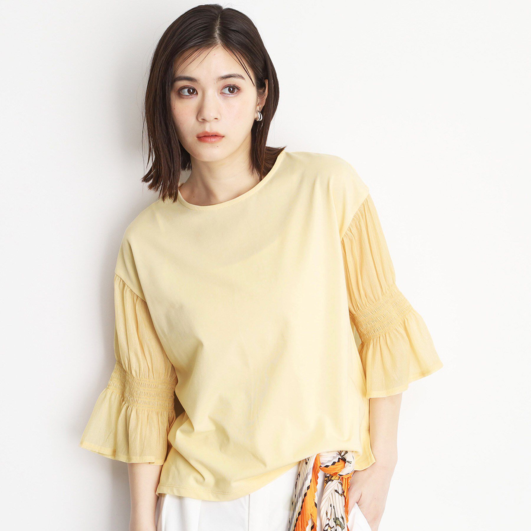 人気メンズファッション|【ザ　ショップ　ティーケー/THE SHOP TK】 袖シャーリングシアープルオーバー【洗濯機OK】