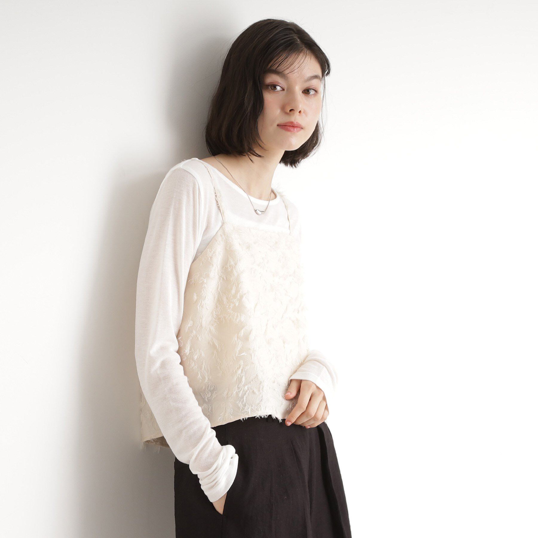 ファッションメンズなら|【ザ ショップ ティーケー/THE SHOP TK】 シアーフライスセットビスチェ【洗える】