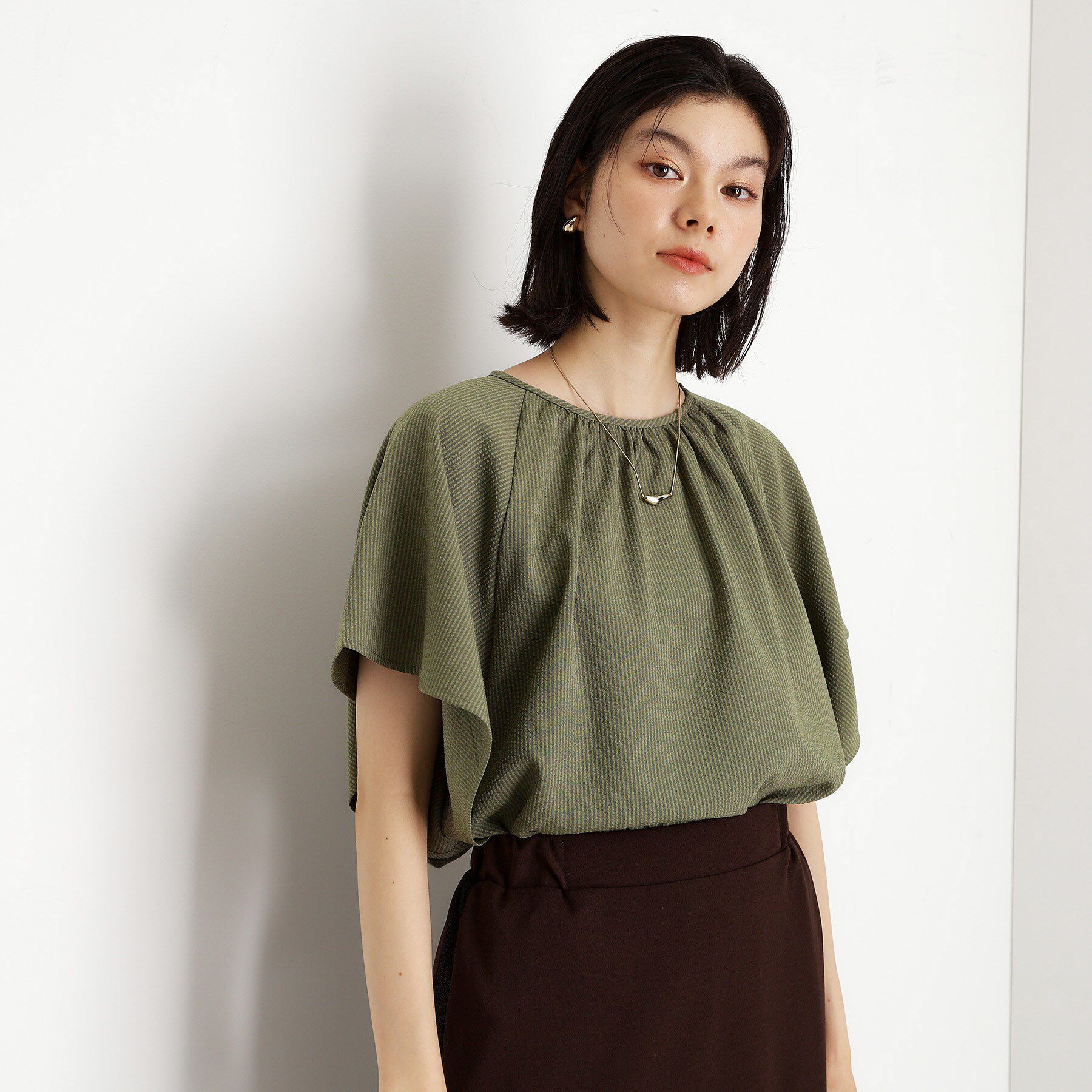 【ザ　ショップ　ティーケー/THE SHOP TK】 フレアスリーブブラウス【二の腕カバー/UV/洗濯機OK】