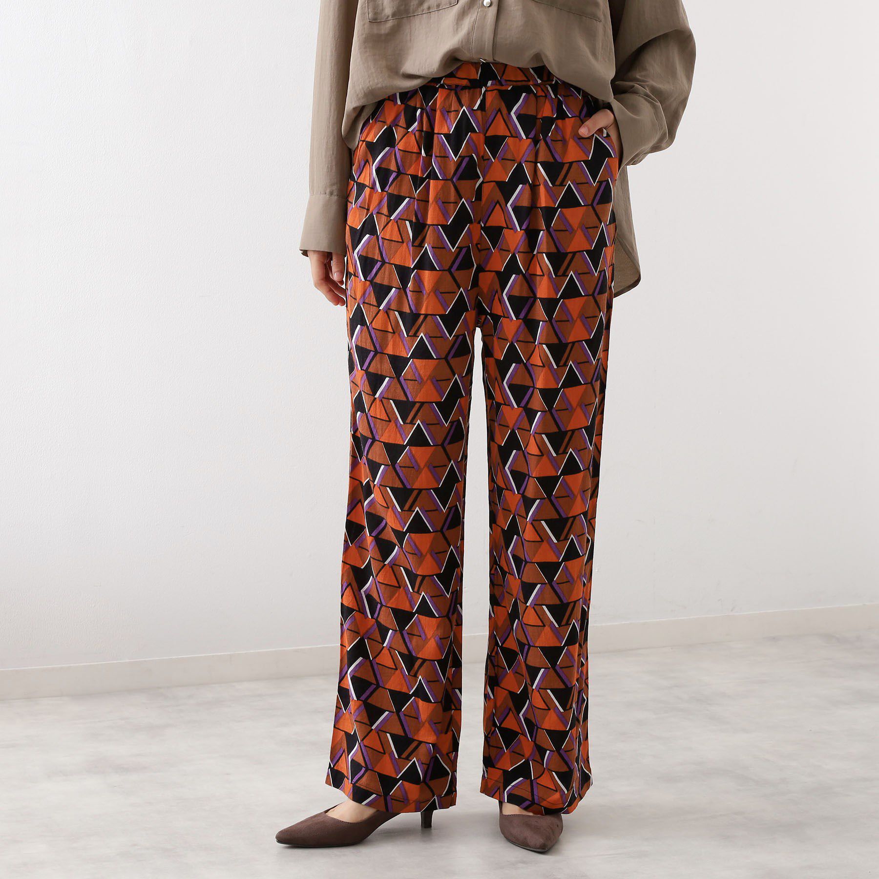 【ザ　ショップ　ティーケー/THE SHOP TK】 柄アソートイージーパンツ【洗える】