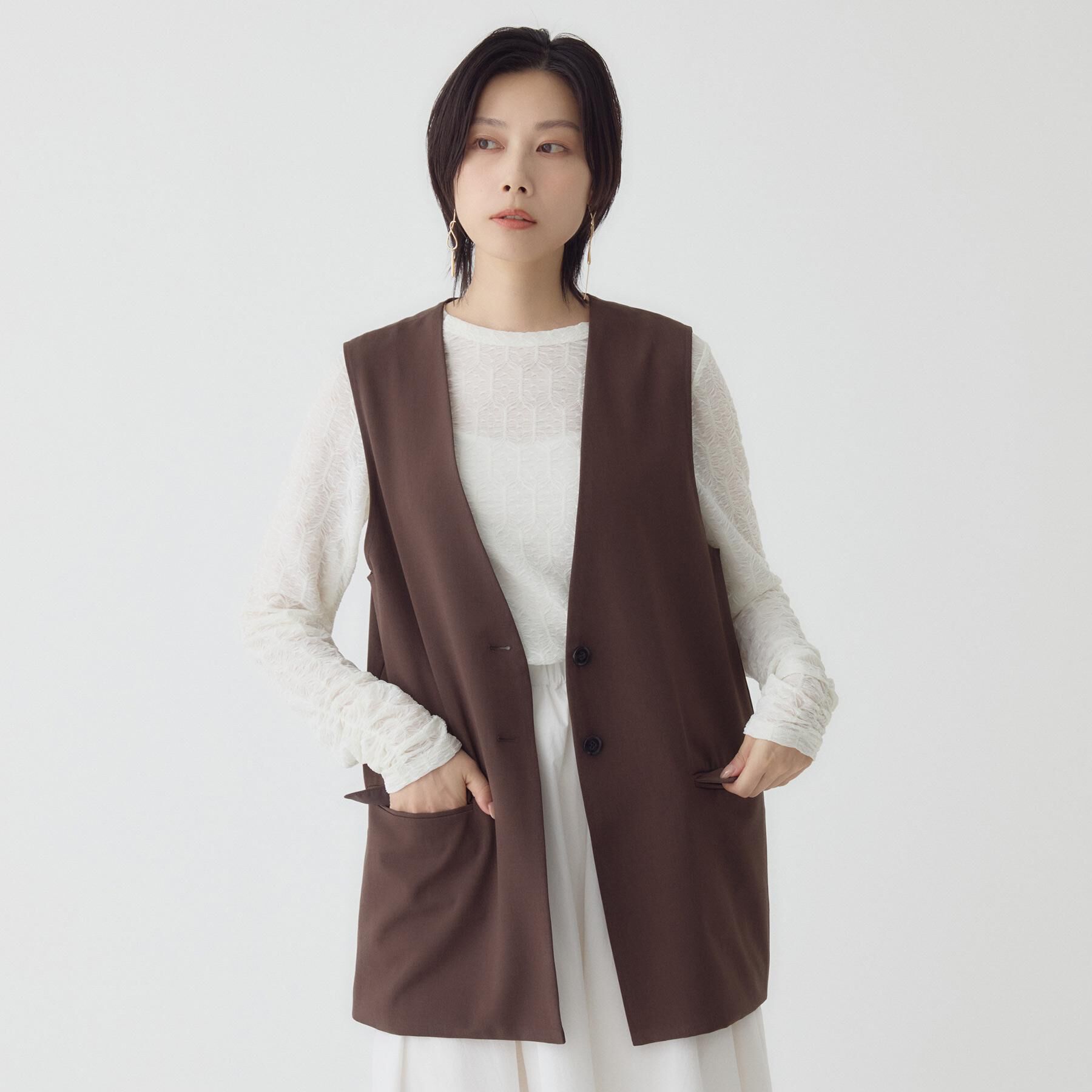 メンズファッションなら|【ザ　ショップ　ティーケー/THE SHOP TK】 ノーカラージレ【セットアップ可/洗濯機OK】