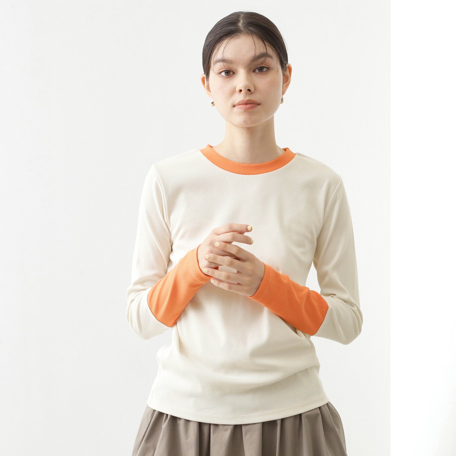 【ザ　ショップ　ティーケー/THE SHOP TK】 バイカラーテレコプルオーバー