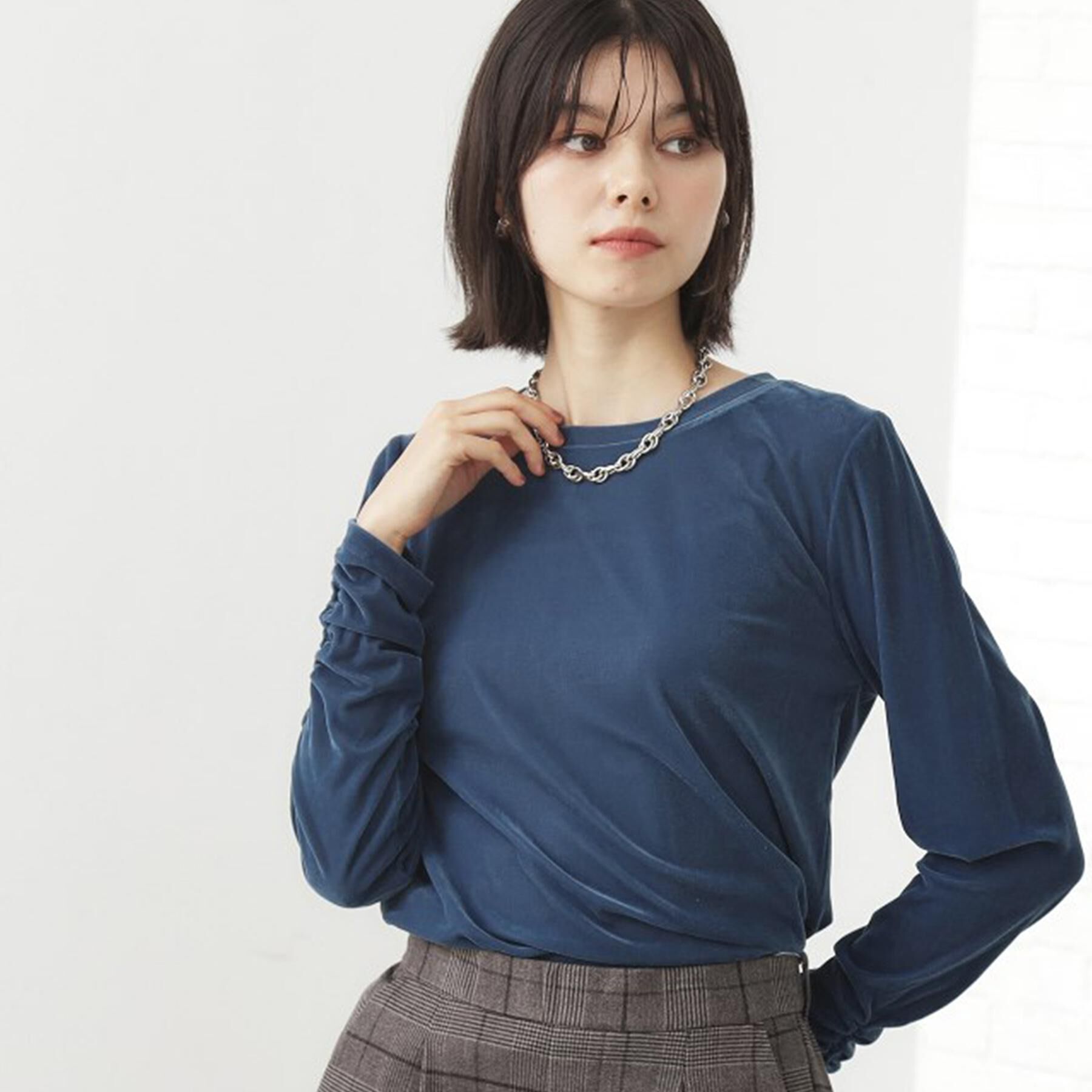 ファッションメンズなら|【ザ　ショップ　ティーケー/THE SHOP TK】 【程よいシアー感】ベロア袖クシュプルオーバー