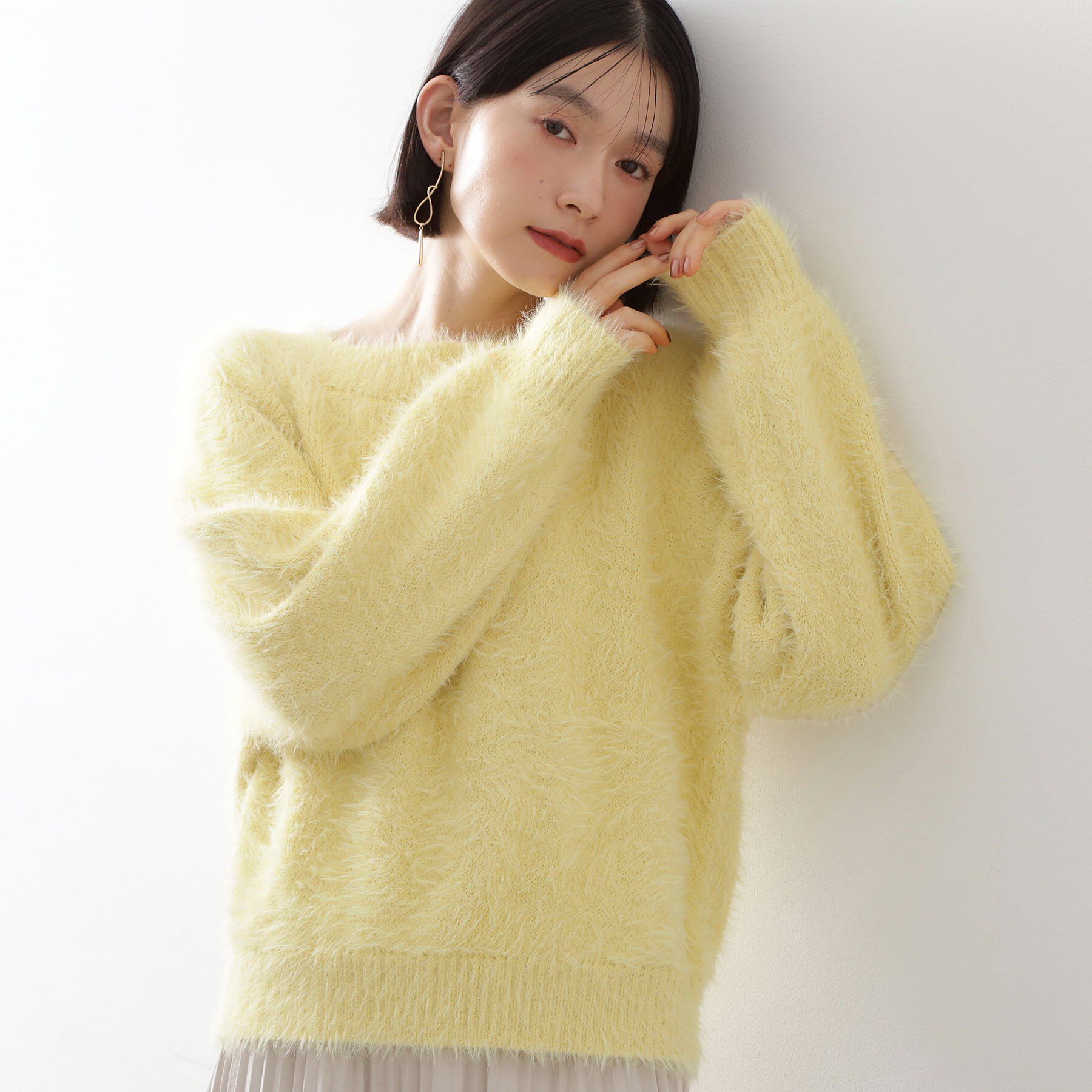 新品⭐︎今期発売中⭐︎フェザーヤーン ハーフスリーブ ニットプルオーバー フェザーヤーン ハーフスリーブ ニットプルオーバー（BEAUTY&YOUTH