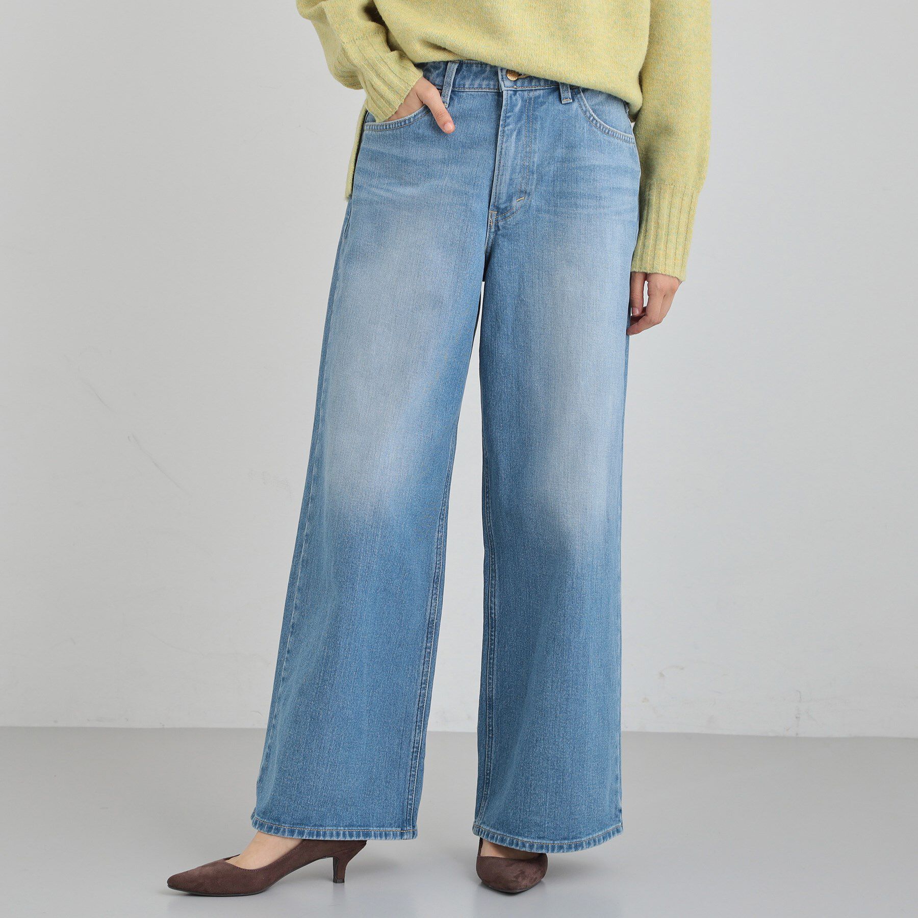 【ザ　ショップ　ティーケー/THE SHOP TK】 【Lee】デニムワイドパンツ