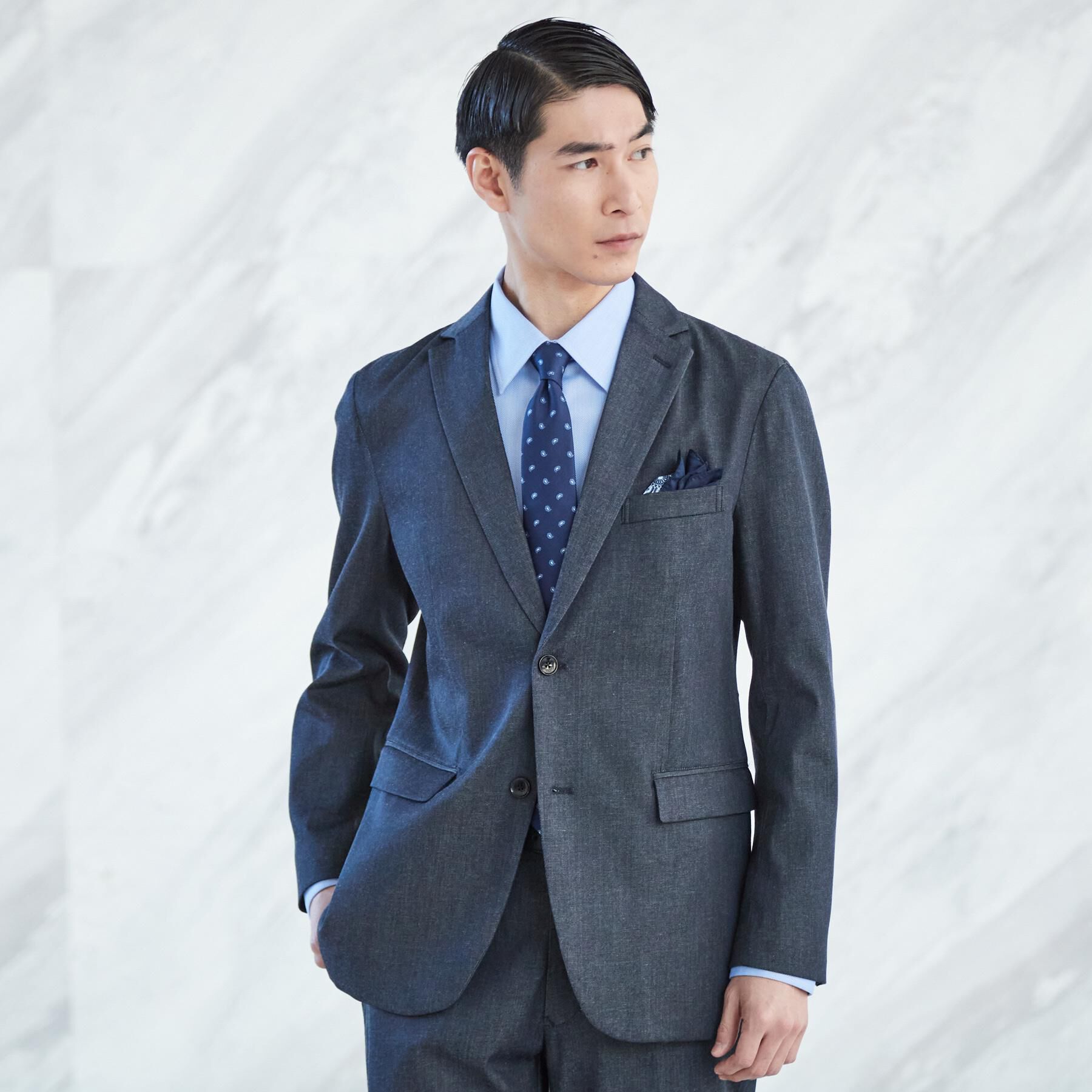 人気メンズファッション|【ザ　ショップ　ティーケー/THE SHOP TK】 ライトエバーデニム ジャケット 洗濯機OK/ストレッチ/セットアップ可