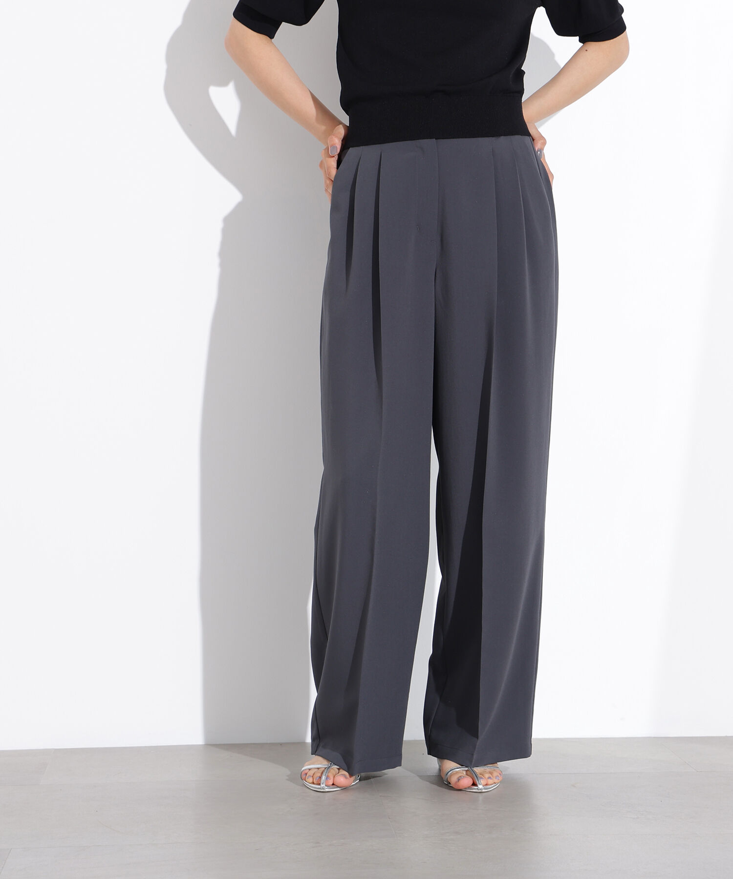 【エヌ　ナチュラルビューティベーシック/N.Natural Beauty Basic】 ドライタッチツータックワイドパンツ