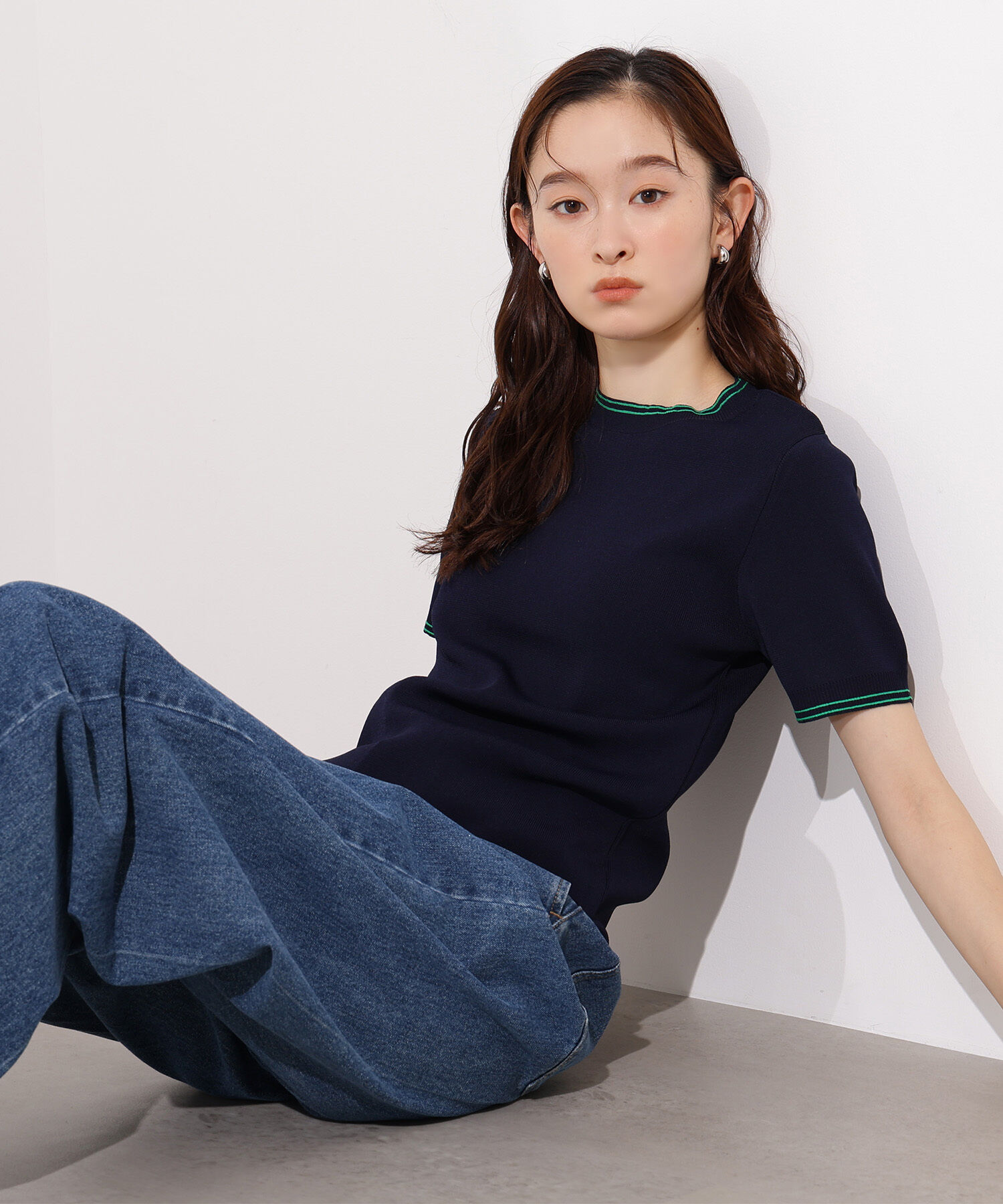 【エヌ　ナチュラルビューティベーシック/N.Natural Beauty Basic】 ラインコンパクトニット