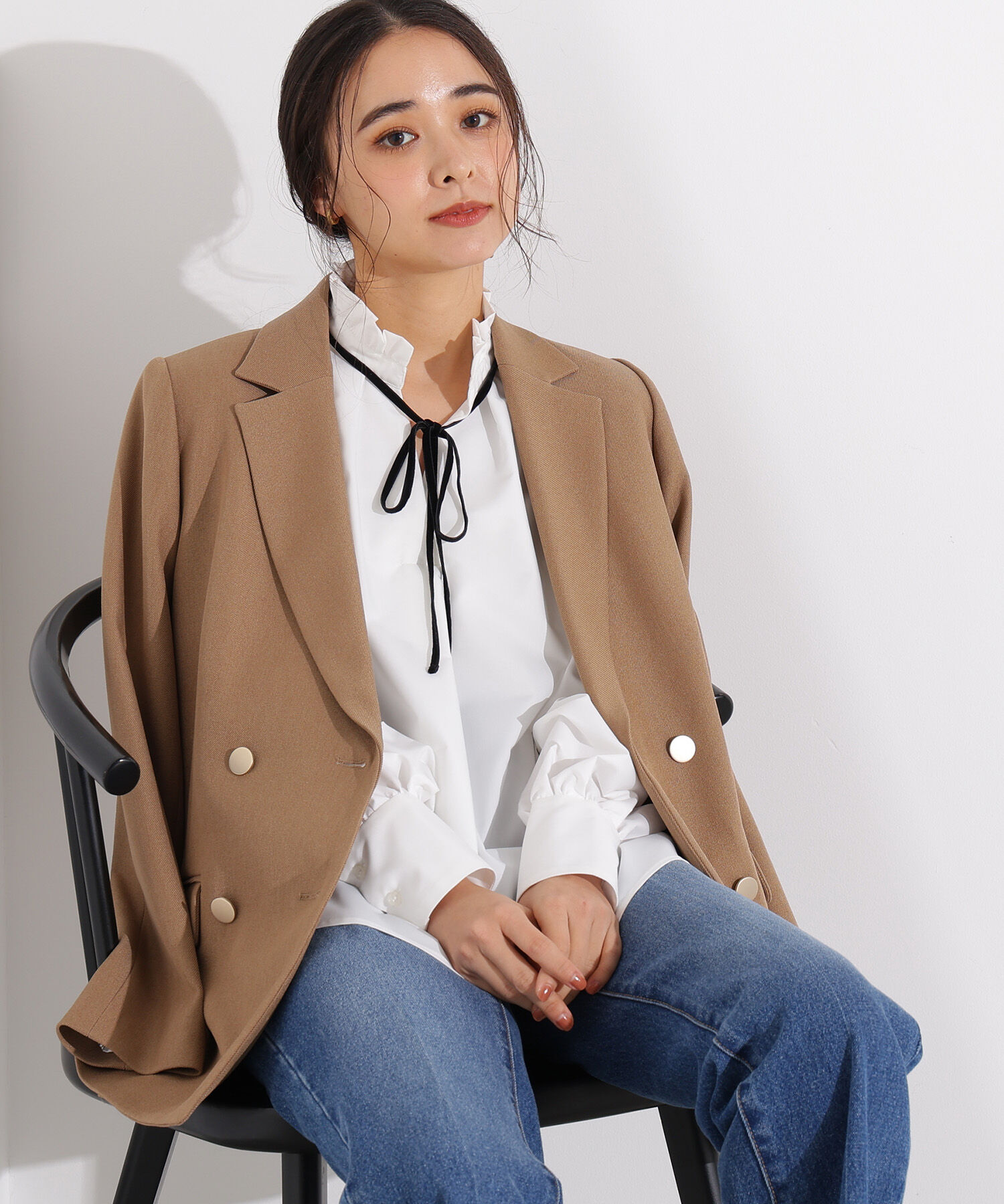 【エヌ　ナチュラルビューティベーシック/N.Natural Beauty Basic】 ダブルブレストテーラードジャケット