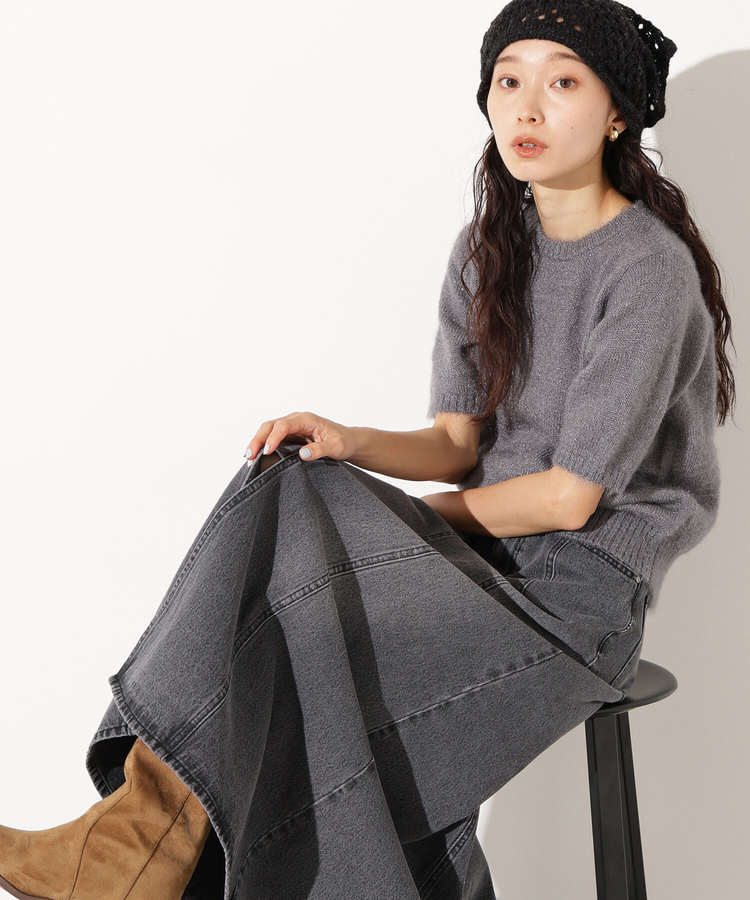 【エヌ　ナチュラルビューティベーシック/N.Natural Beauty Basic】 ヘアリーニットトップス