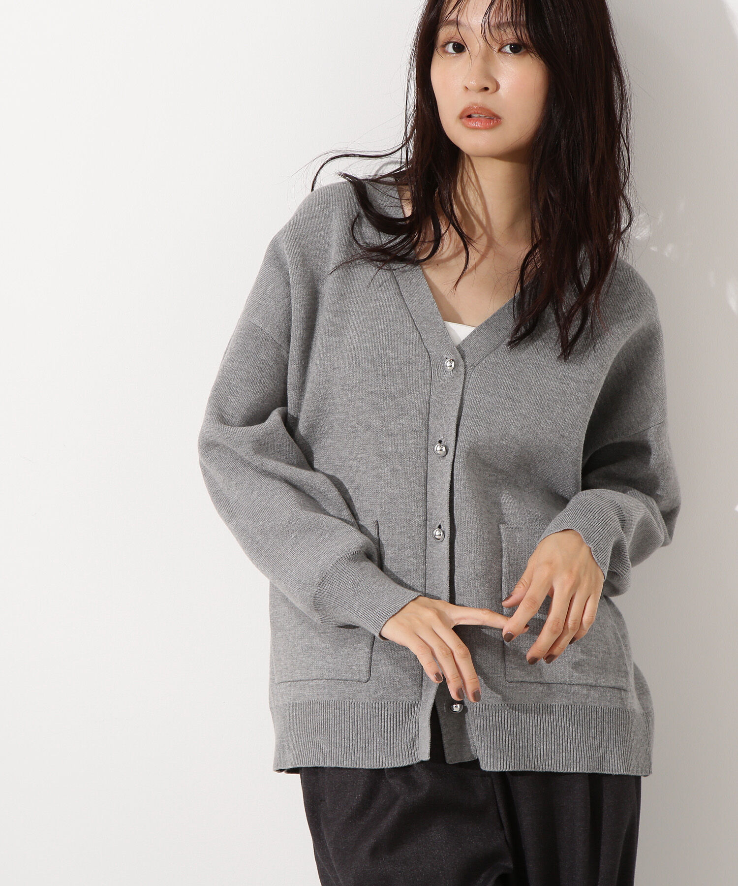 【エヌ　ナチュラルビューティベーシック/N.Natural Beauty Basic】 スウェットライクフォルムカーディガン