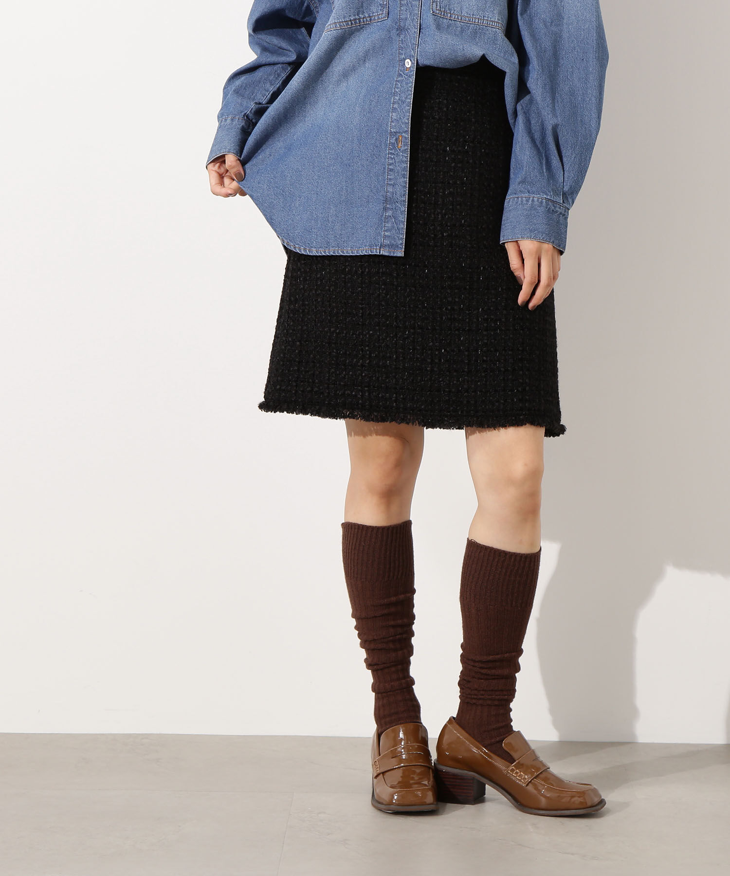 【エヌ　ナチュラルビューティベーシック/N.Natural Beauty Basic】 ツイード SETUP スカート